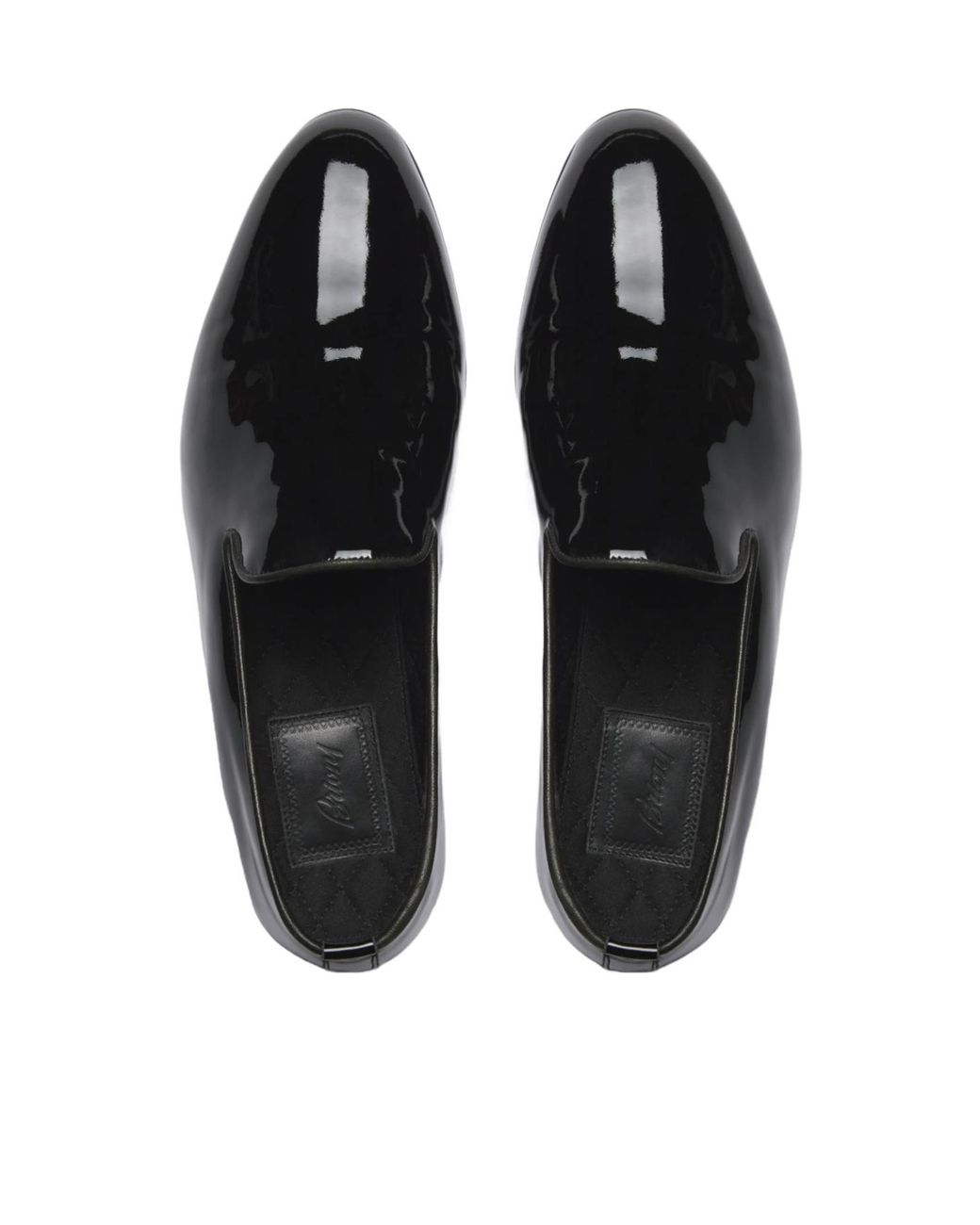 Brioni Black Essential Patent Leather Evening Loafers for men