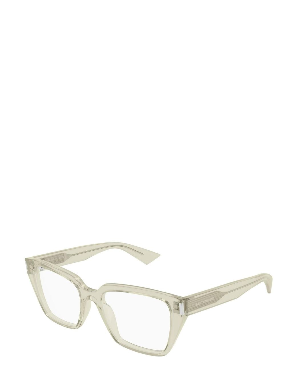 Saint Laurent White Full-Frame Non-Prescription Glasses
