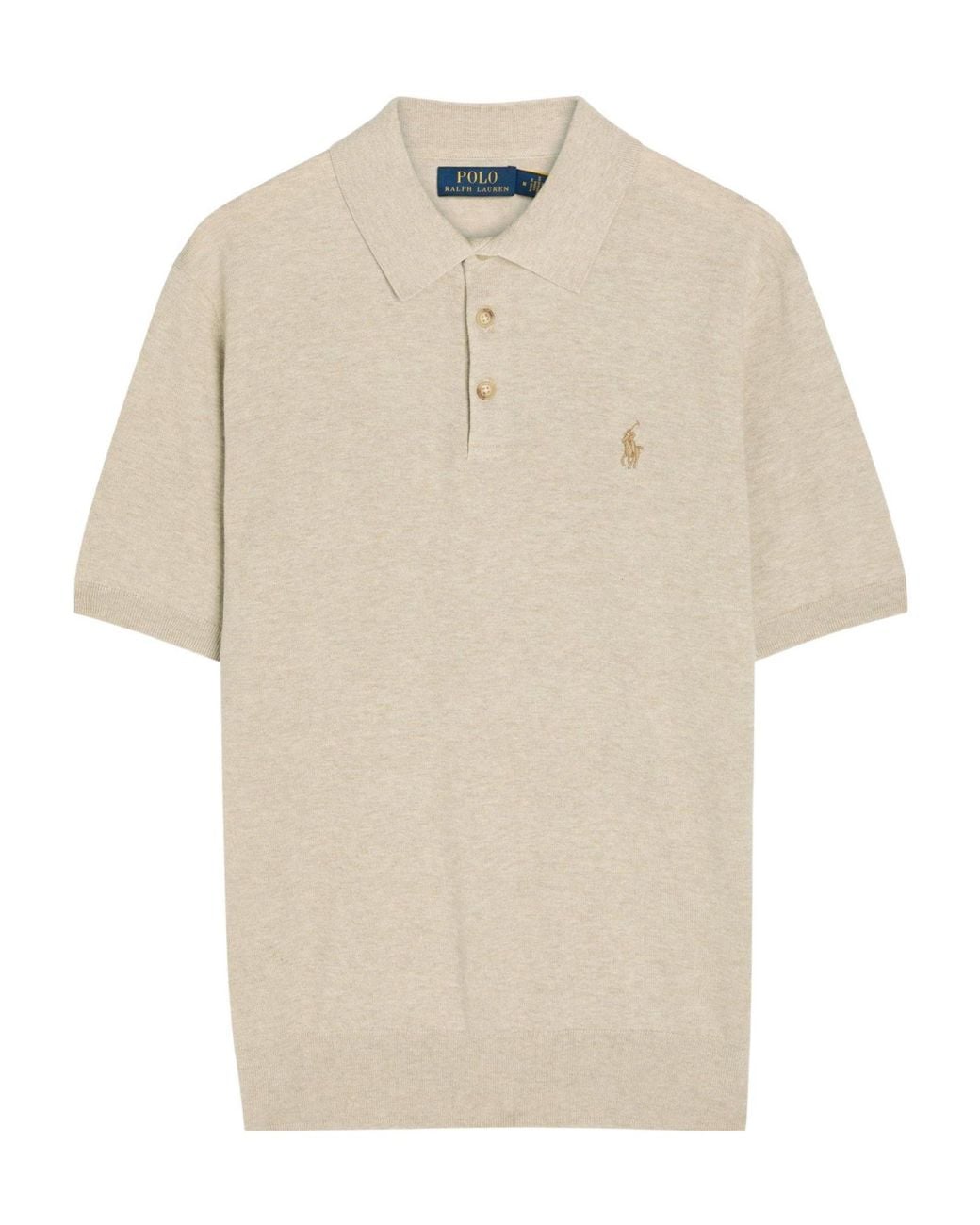 Polo Ralph Lauren White Short-Sleeved Knitted Polo Shirt for men