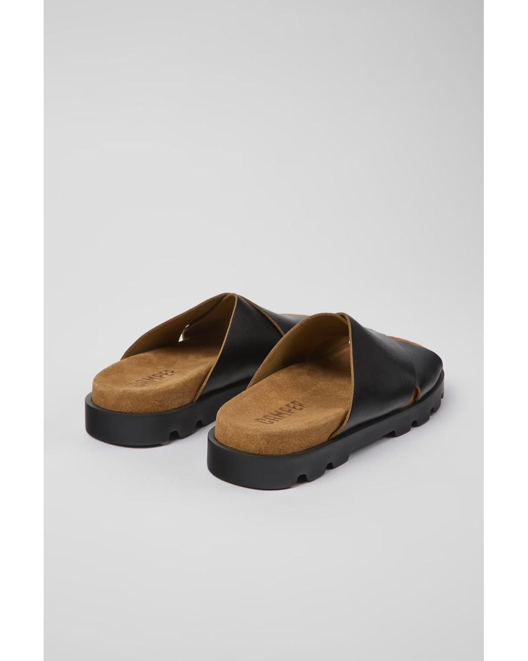Camper Black Brutus Leather Sandals