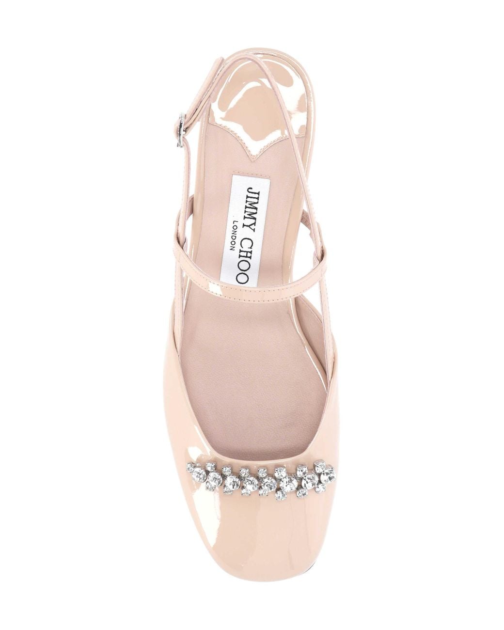 Jimmy Choo Natural Belinda Crystal Flat Sandals