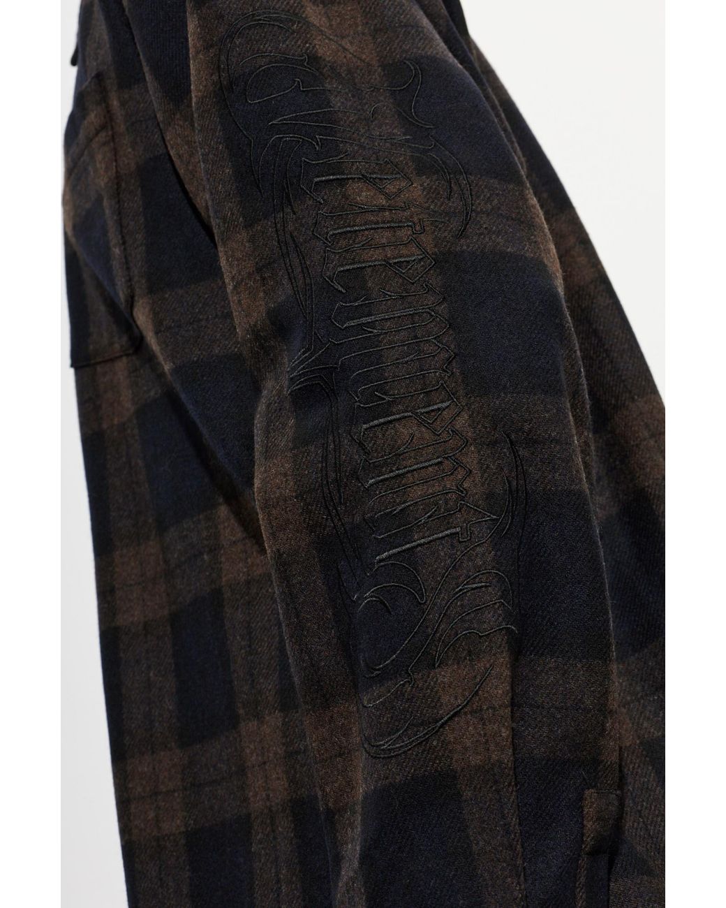 Vetements Black Checked Oversized Shirt for men