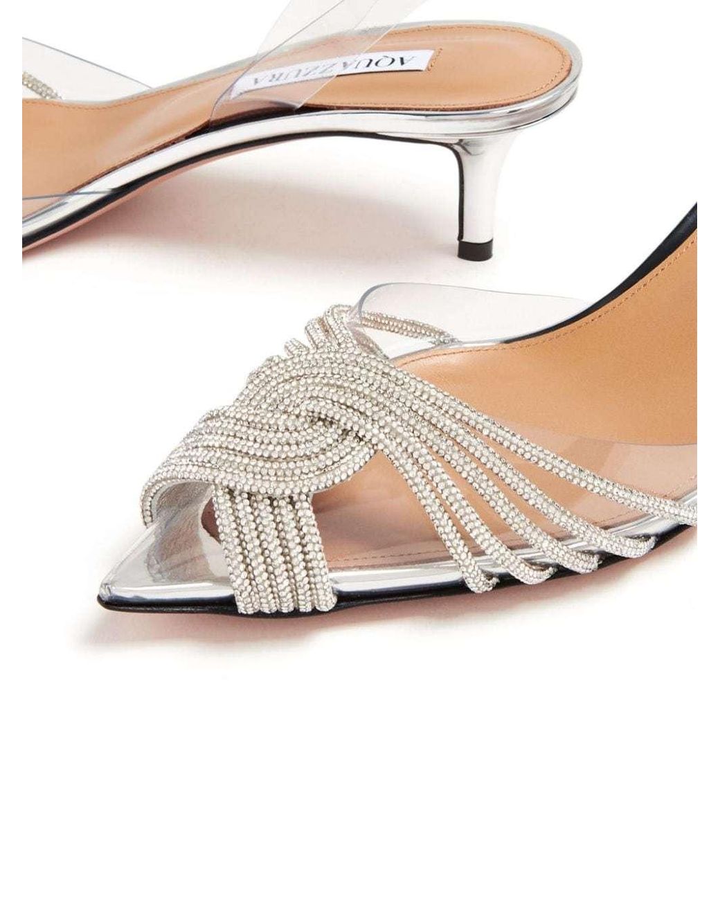 Aquazzura Natural Gatsby Slingback Pointed Toe Pumps