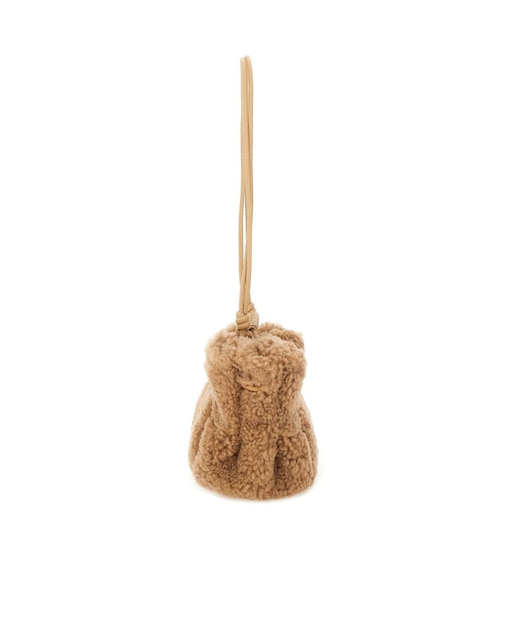 Hereu White Textured Knot Fur Shoulder Bag
