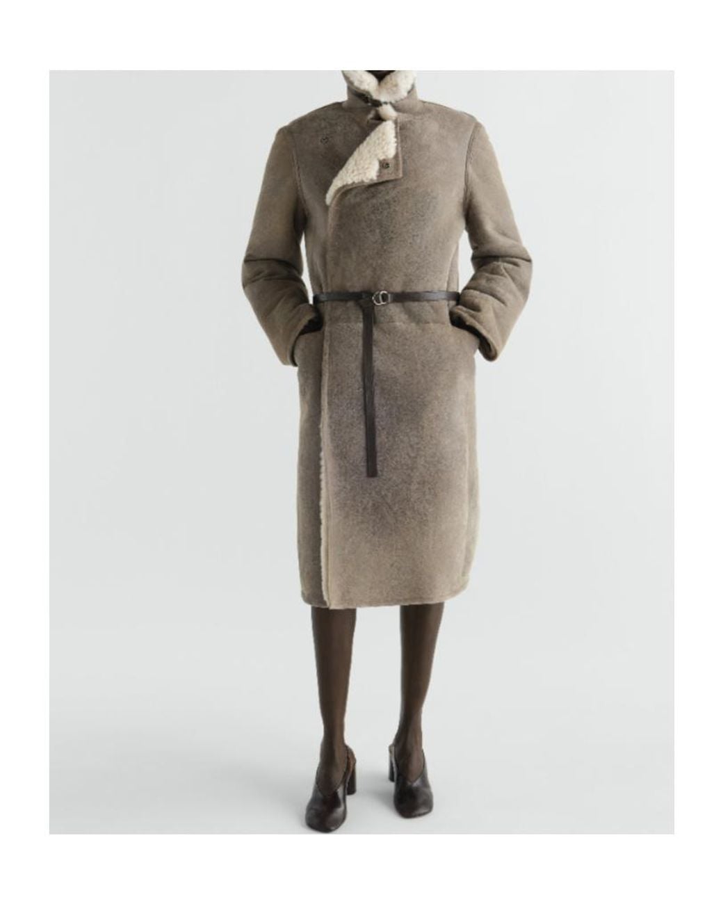 Lemaire Brown Long-Sleeved, Stand-Collar Coat