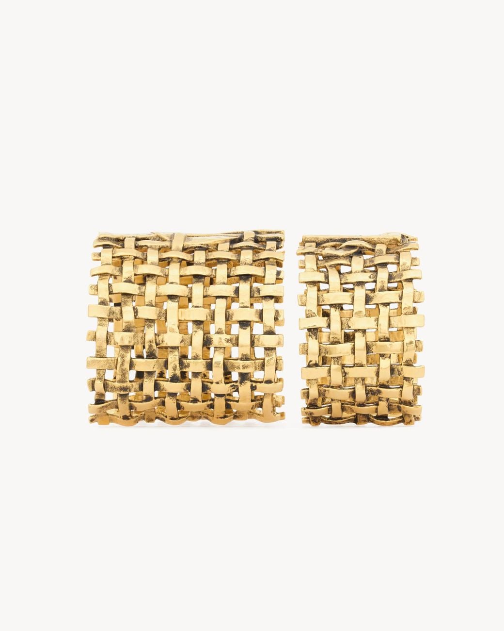 Saint Laurent Metallic Metal Braided Bracelet