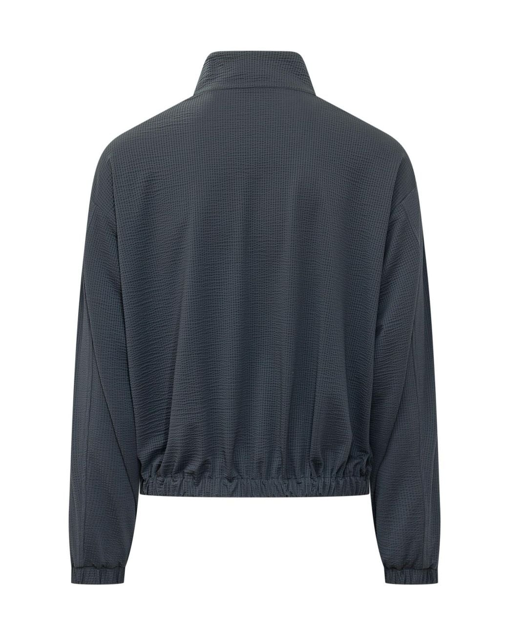 Emporio Armani Blue Textured Zip Blouson Jacket for men