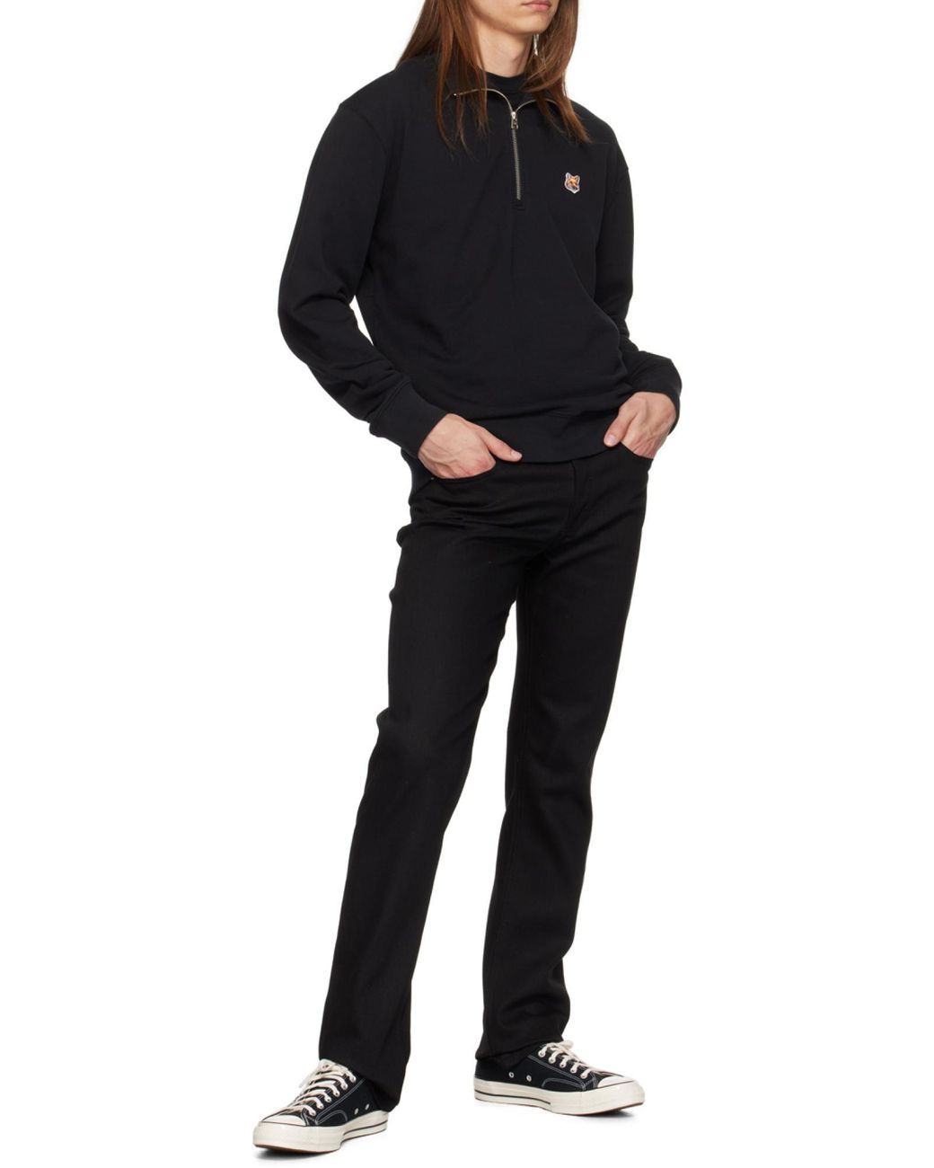 Maison Kitsuné Black Maison Kitsuné Speedy Fox Patch Comfort T-Shirt for men
