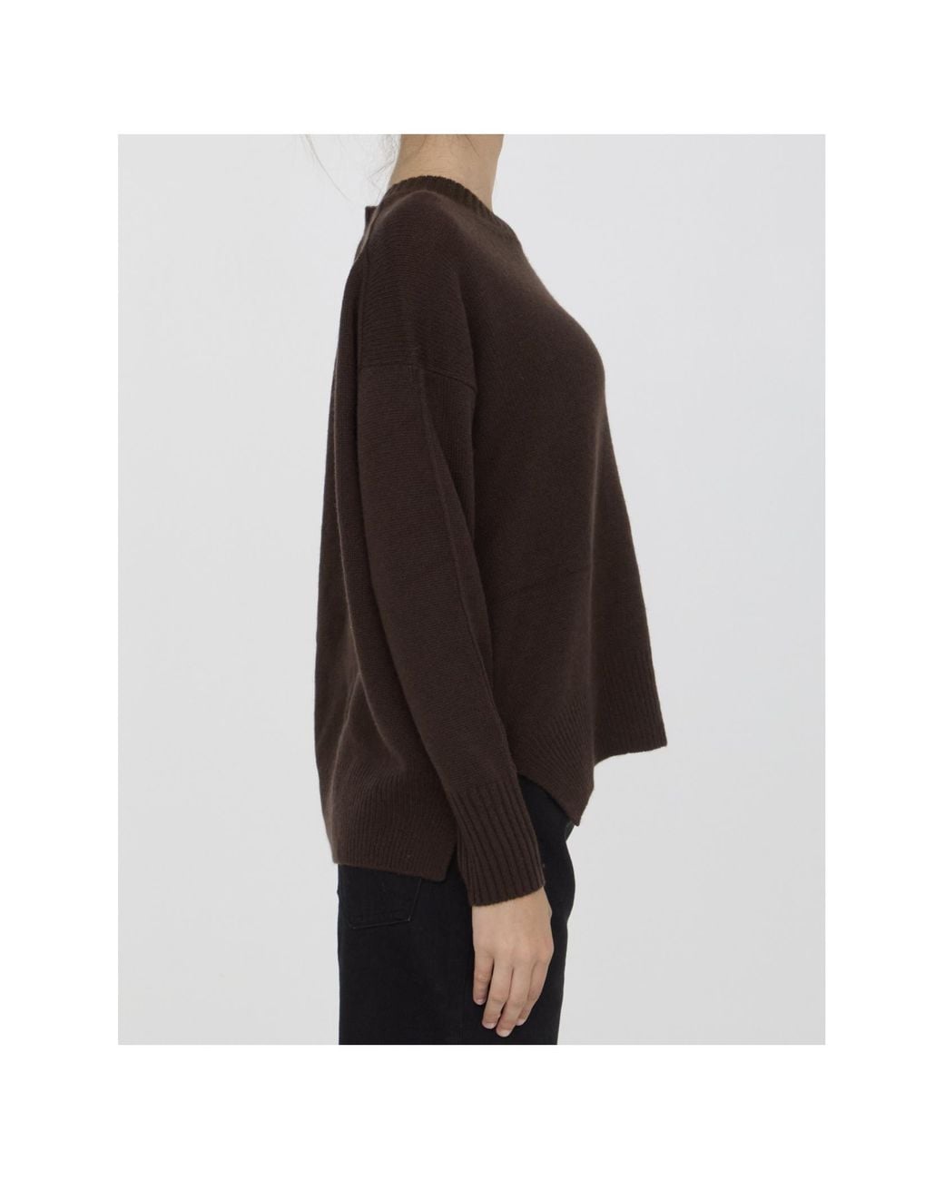 Allude Black Crewneck Long-Sleeve Knitwear