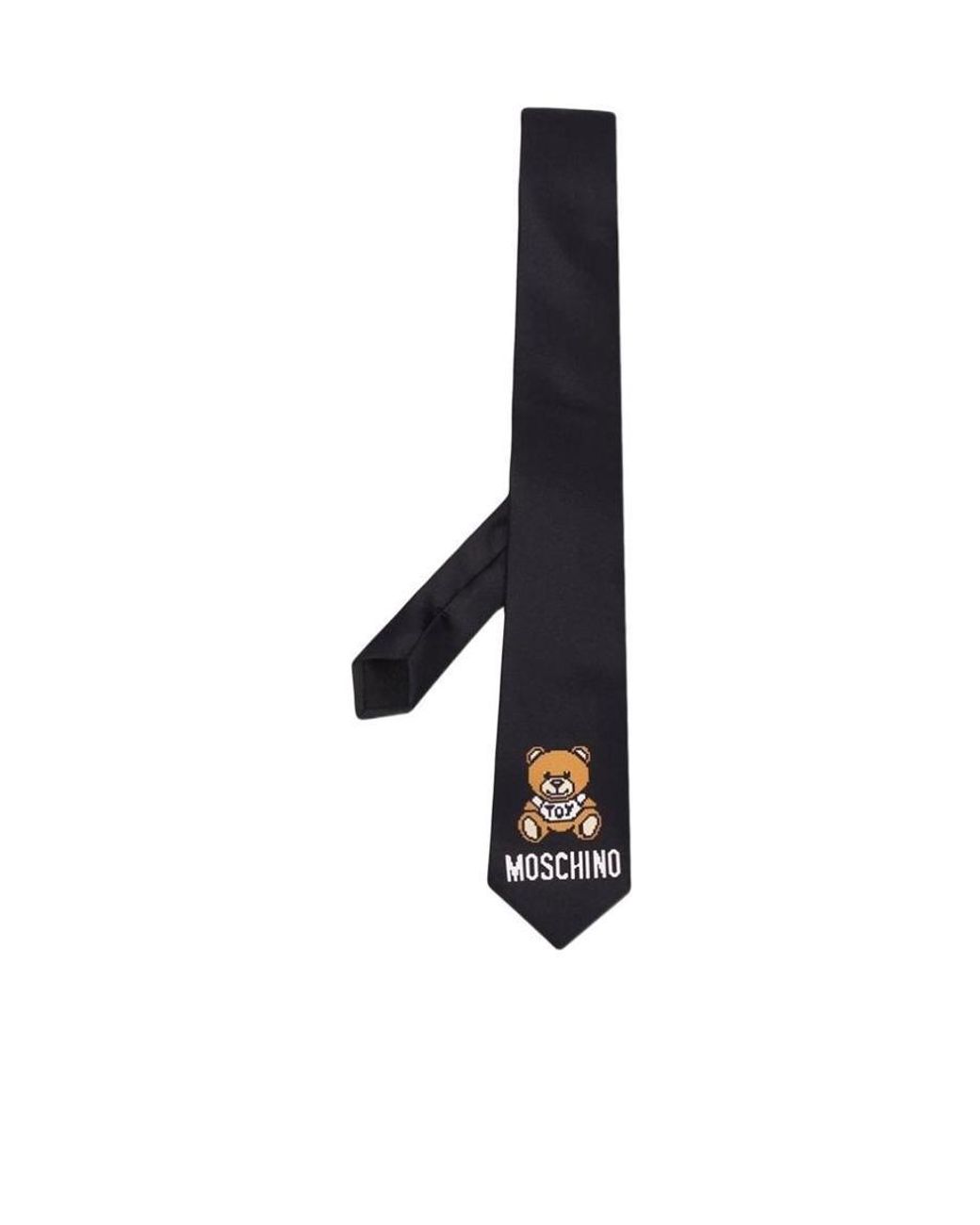 Moschino Black Logo Details Tie for men