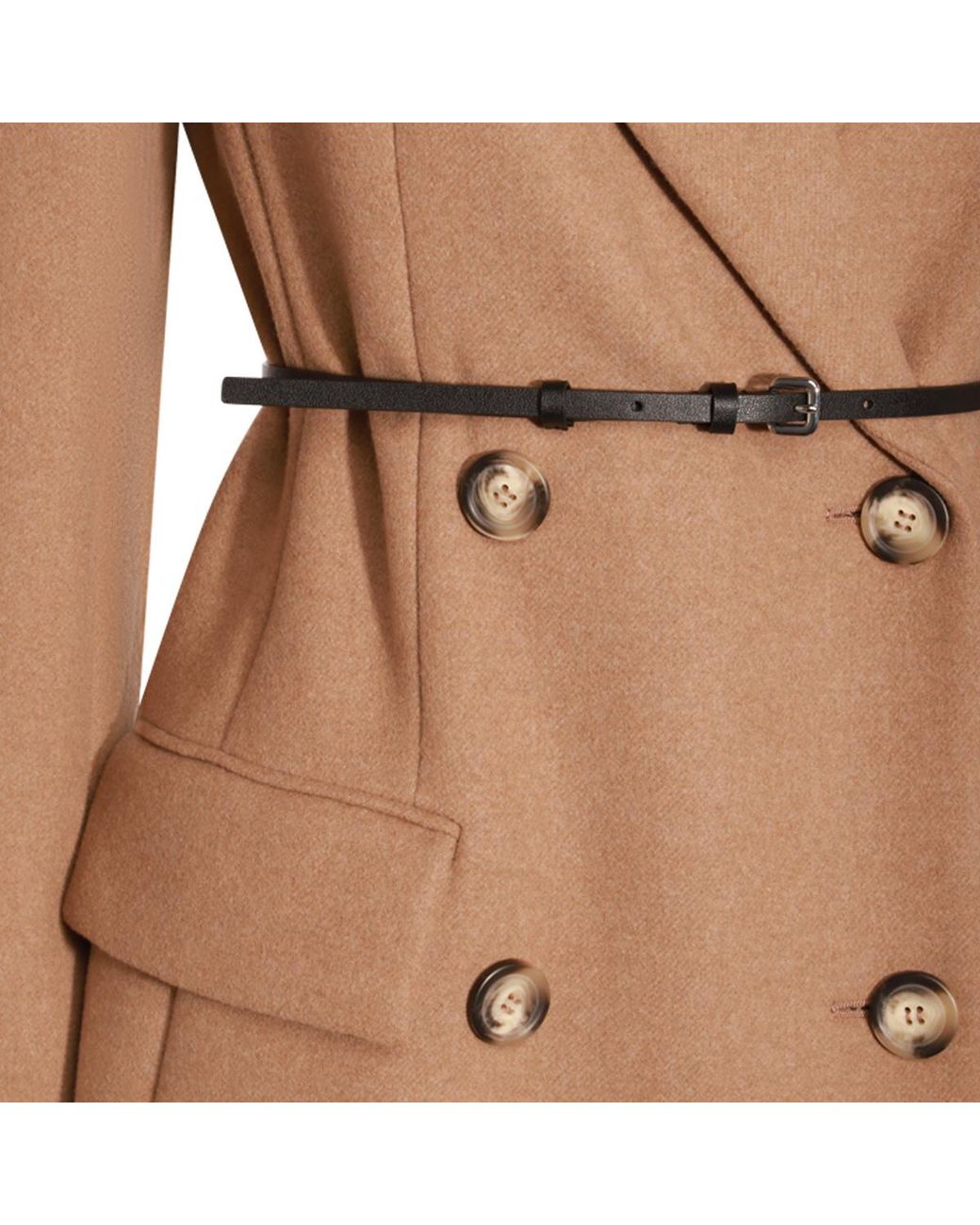 Sportmax Natural Ghia Double-Breasted Belted Trench Coat