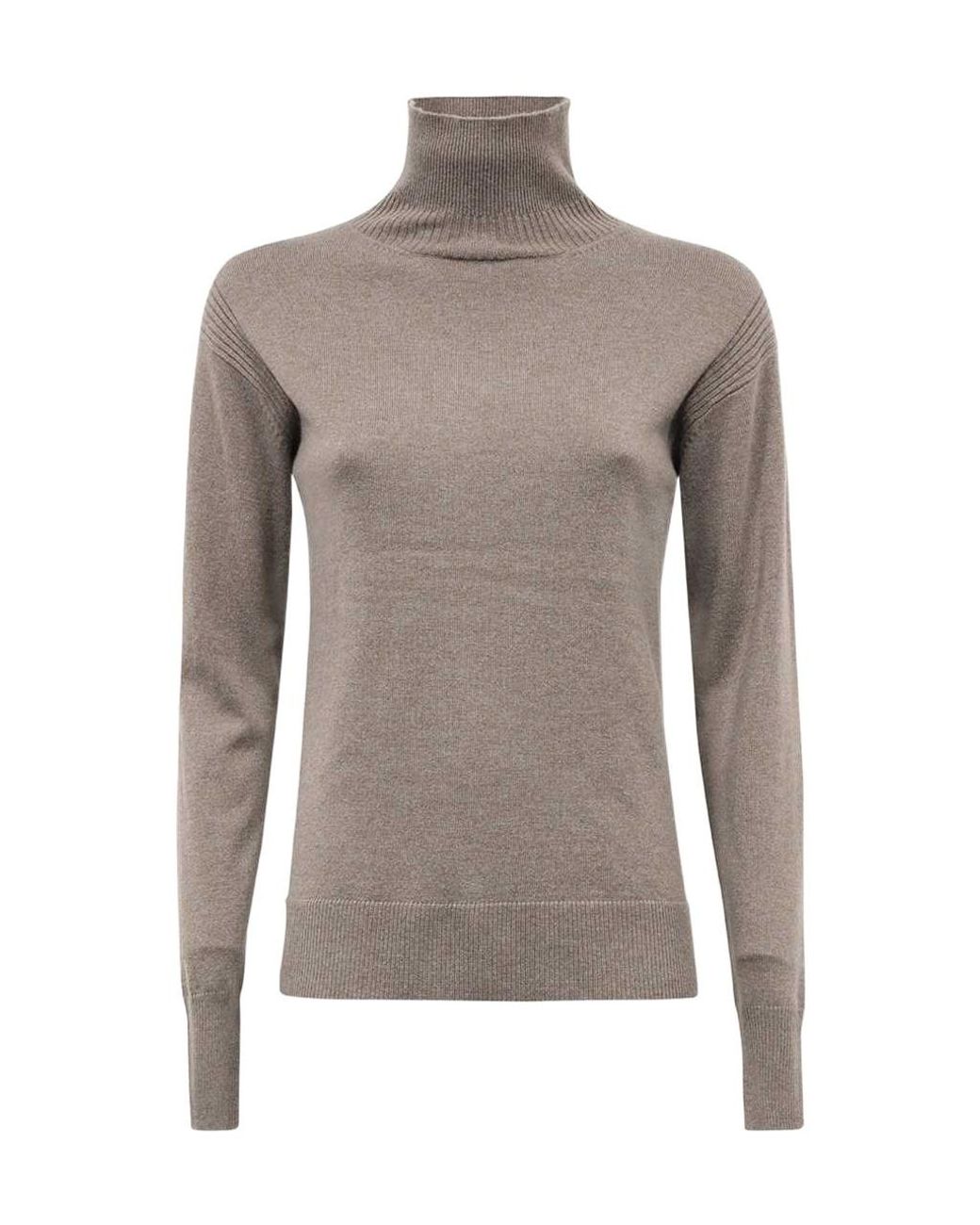 Yves Salomon Gray High-Neck Sweater
