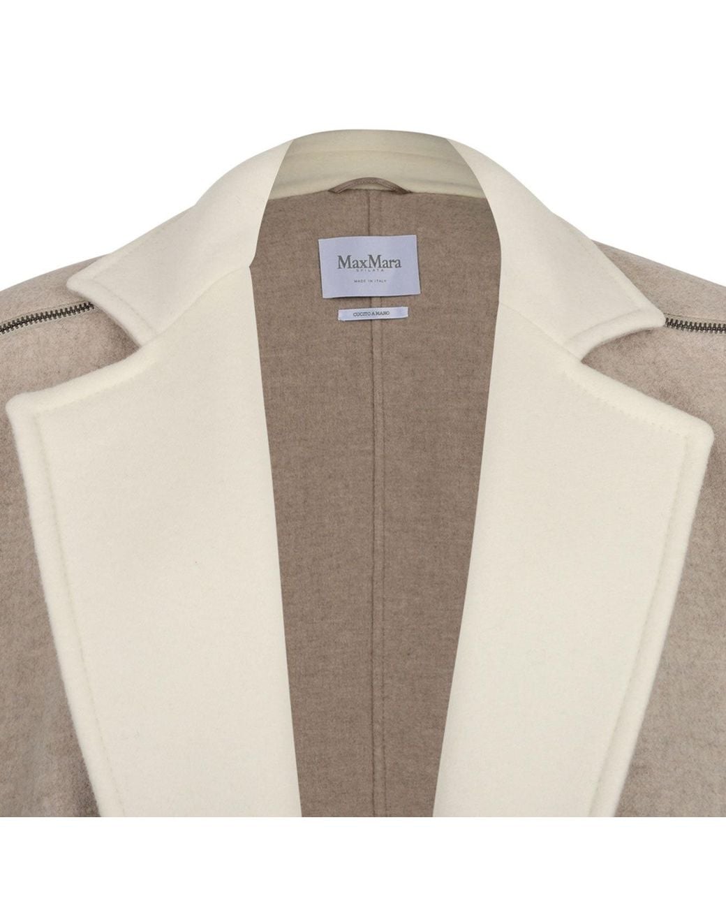 Max Mara White Single Breasted Coat