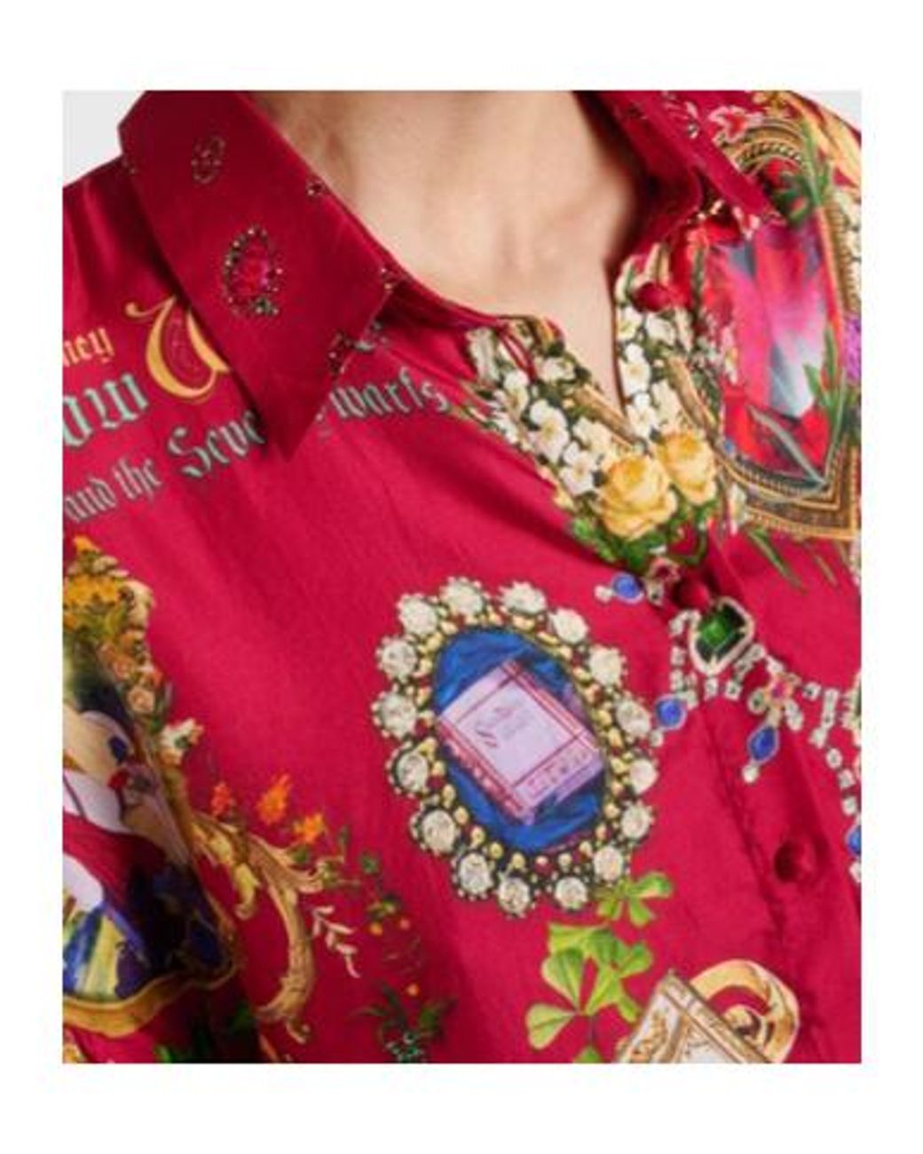 Camilla Red Printed Silk Shirt