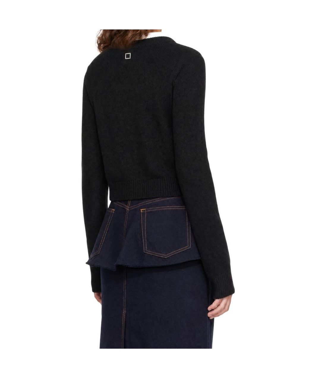 Wooyoungmi Black Knit Cardigan With Knot Detail