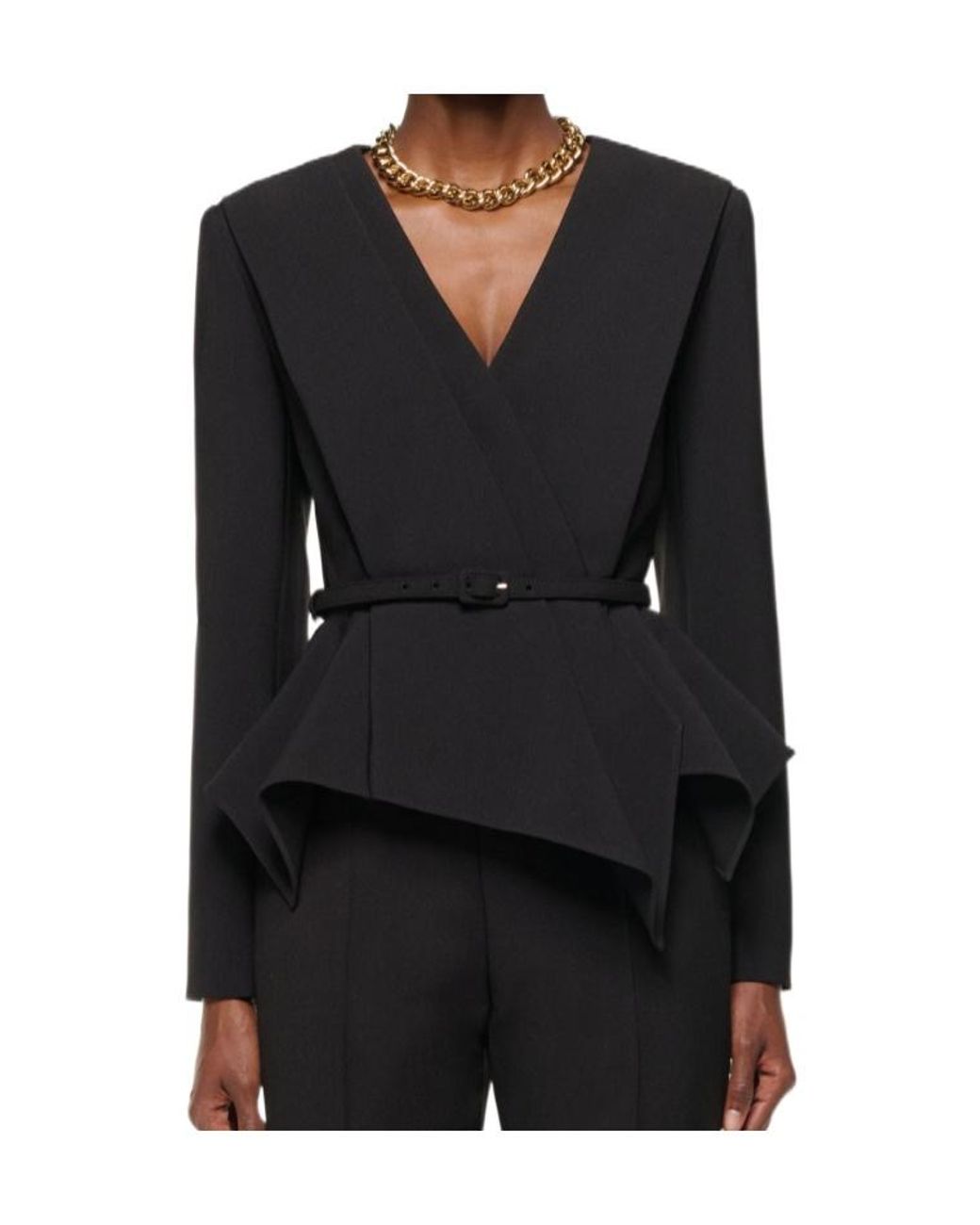 Roland Mouret Black Crepe Straight Leg Trouser