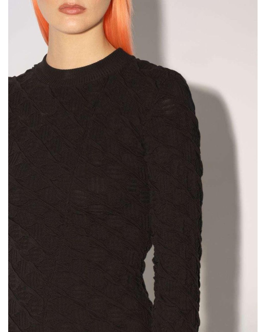Ambush Black Logo-Print Crewneck Knit Top