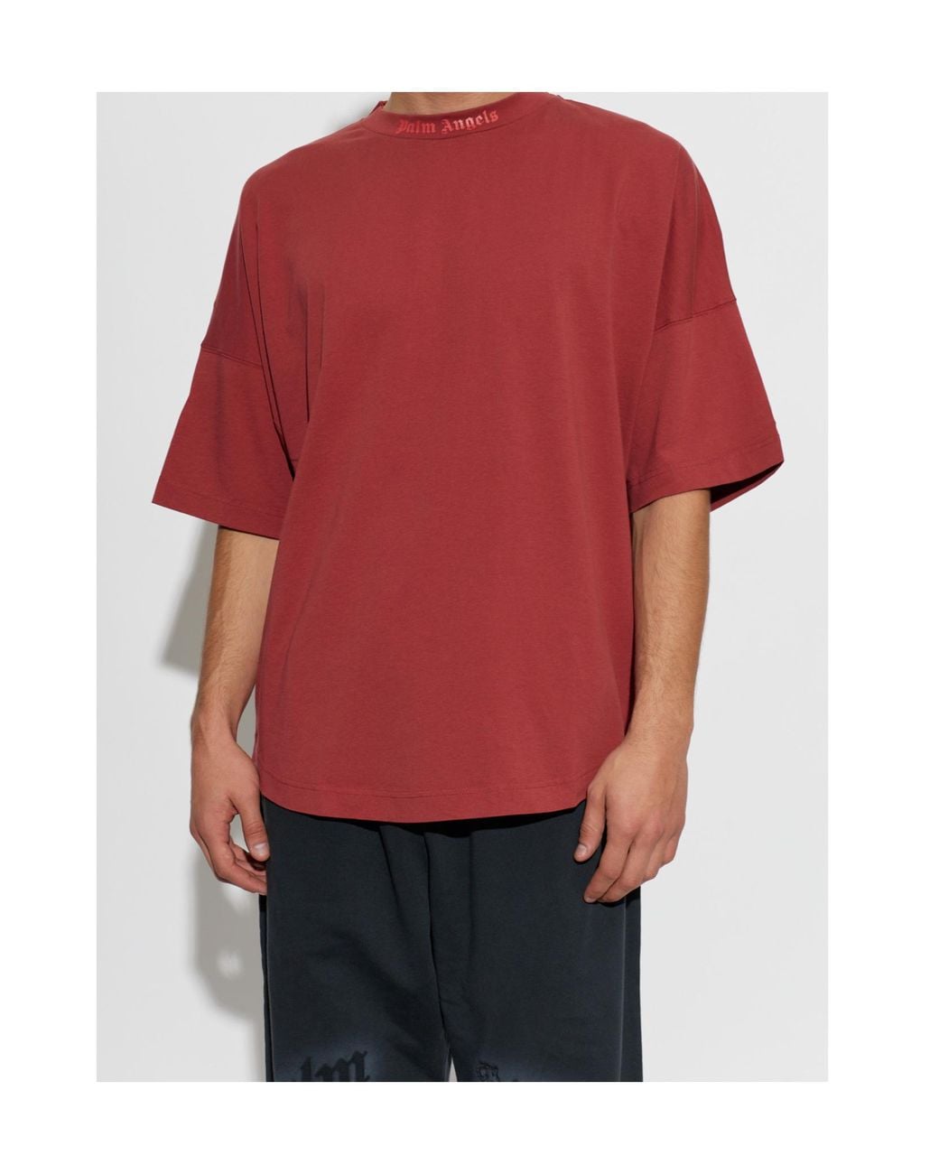 Palm Angels Red Short-Sleeved T-Shirt for men