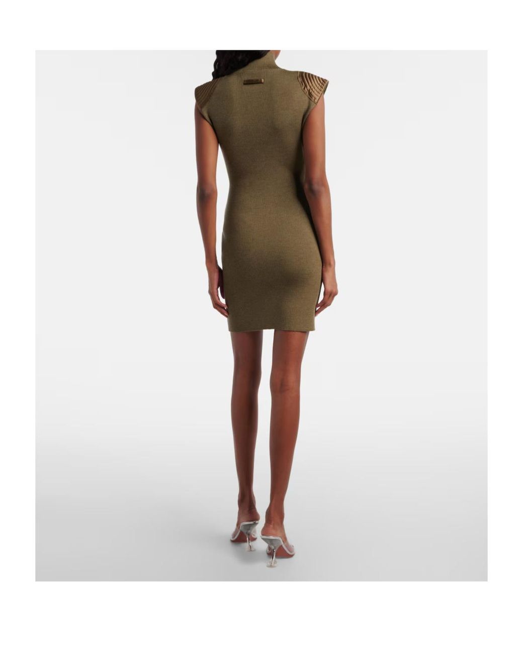 Jean Paul Gaultier Green Wool-Blend Minidress