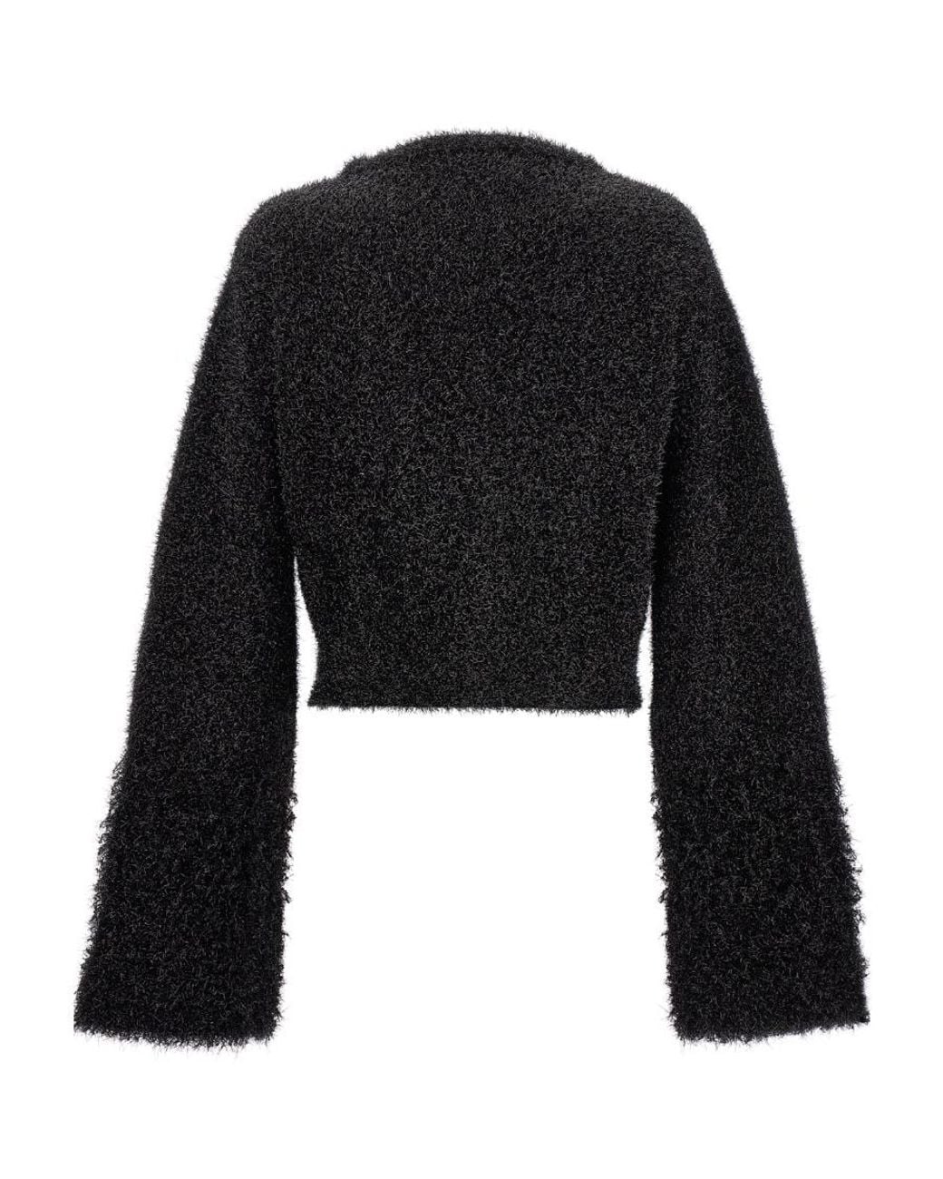 Rabanne Black Crewneck Cropped Cardigan