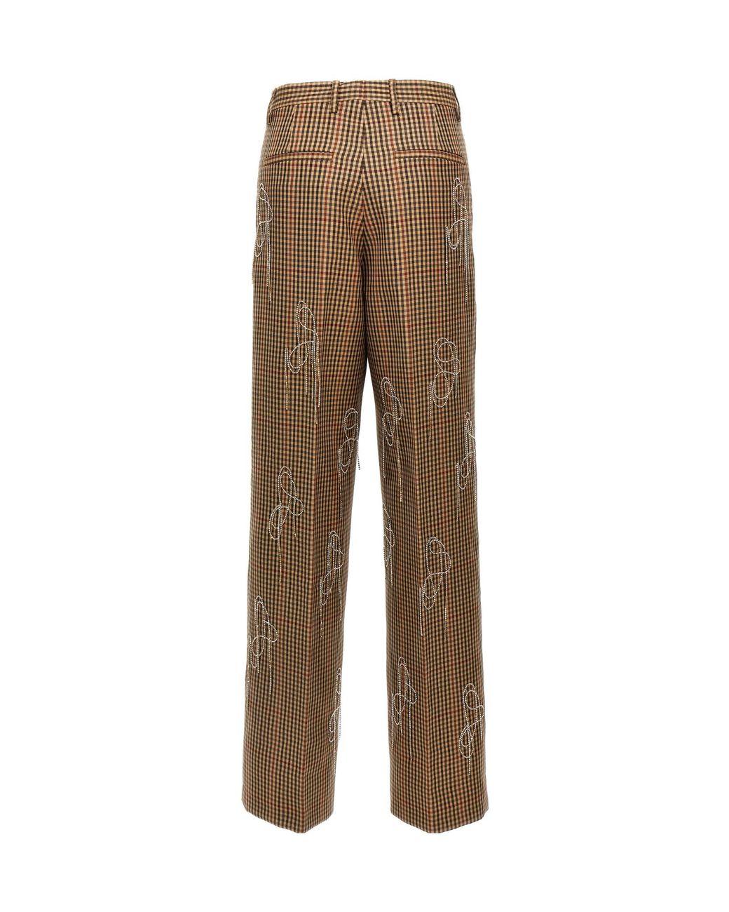 Dries Van Noten Natural Porter Checked Pants