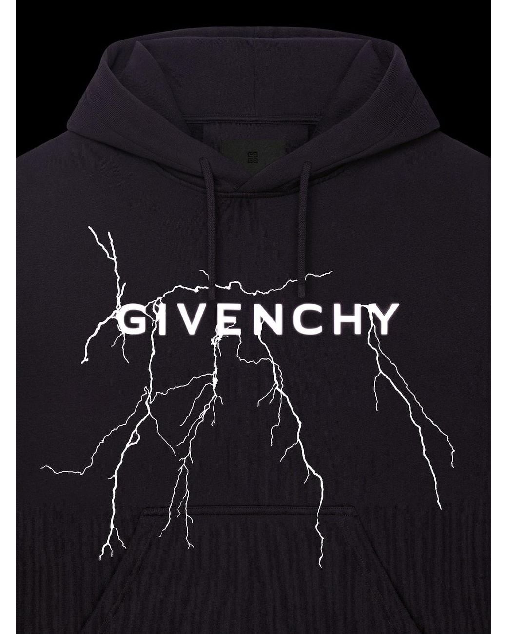 Givenchy Blue Logo Printed Drawstring Hoodie for men