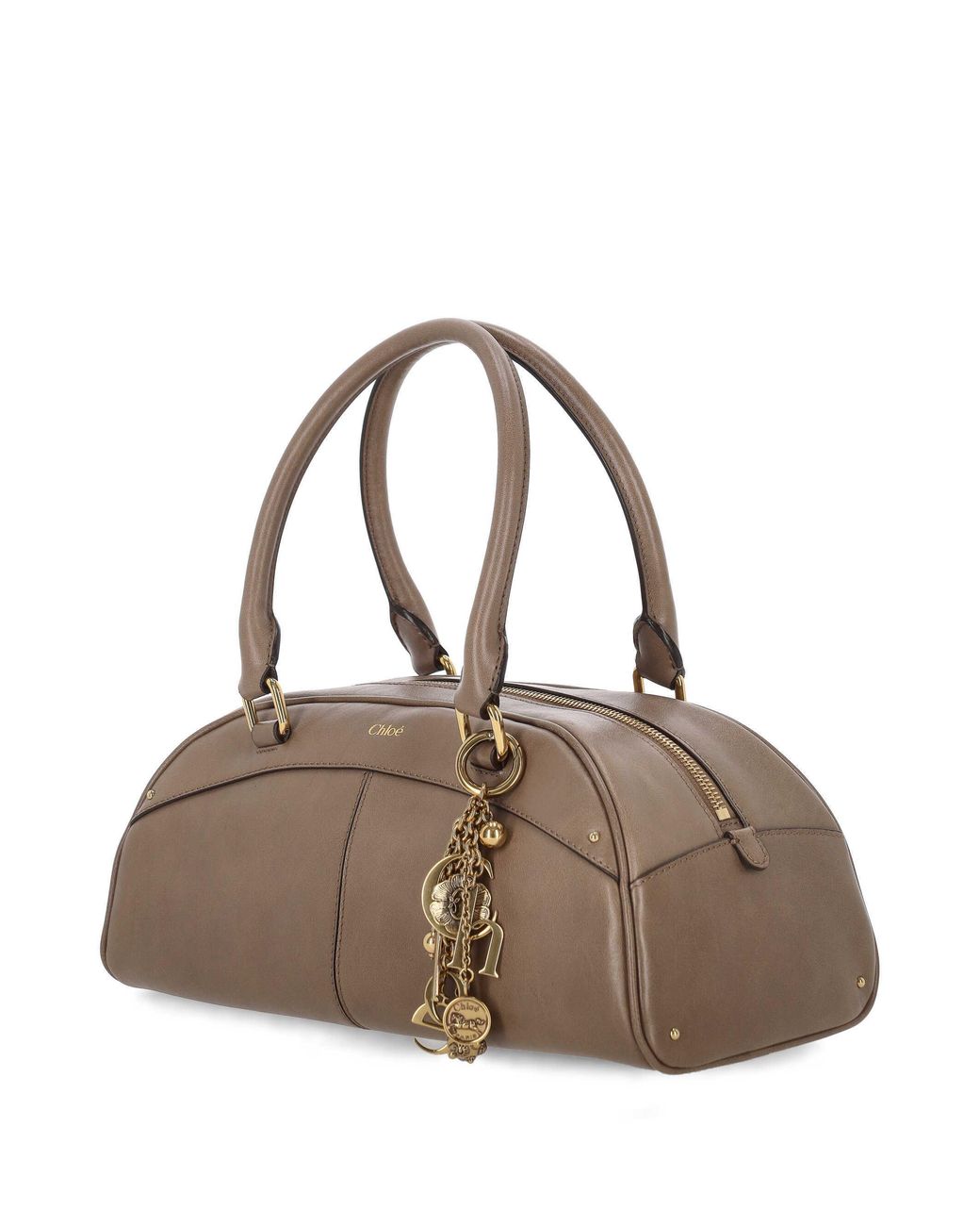 Chloé Brown Chloé Zipped Bowling Hand Bag
