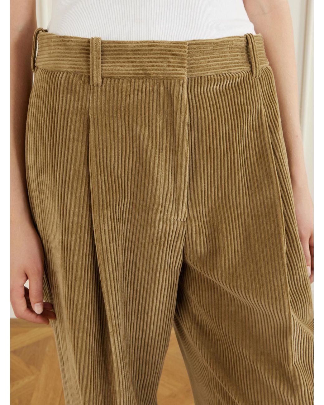 Rohe Natural Cotton-Corduroy Wide-Leg Pants
