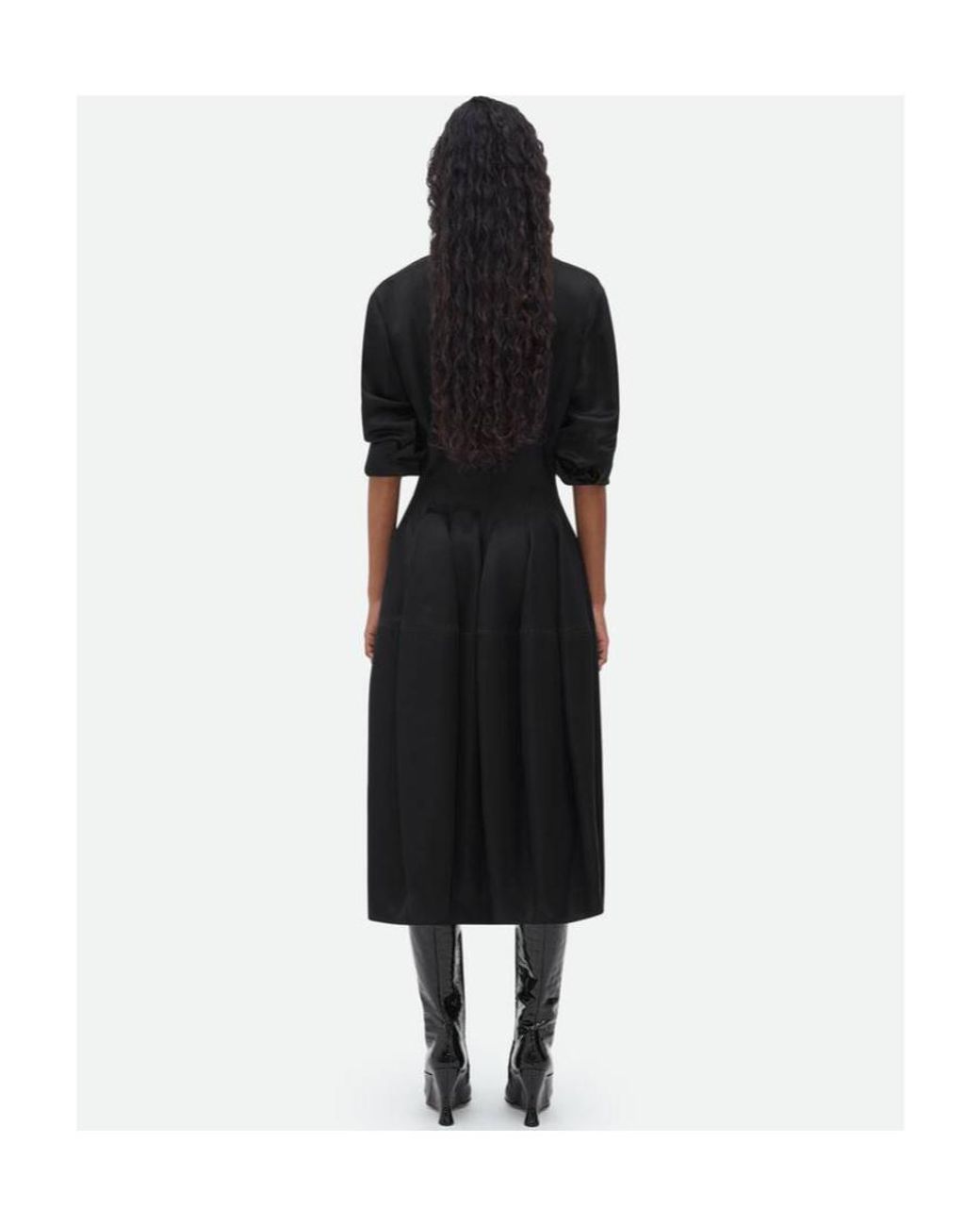 Bottega Veneta Black Silk Twill Dress