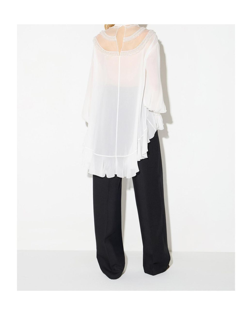 Elisabetta Franchi White Viscose Georgette Blouse With Ruching