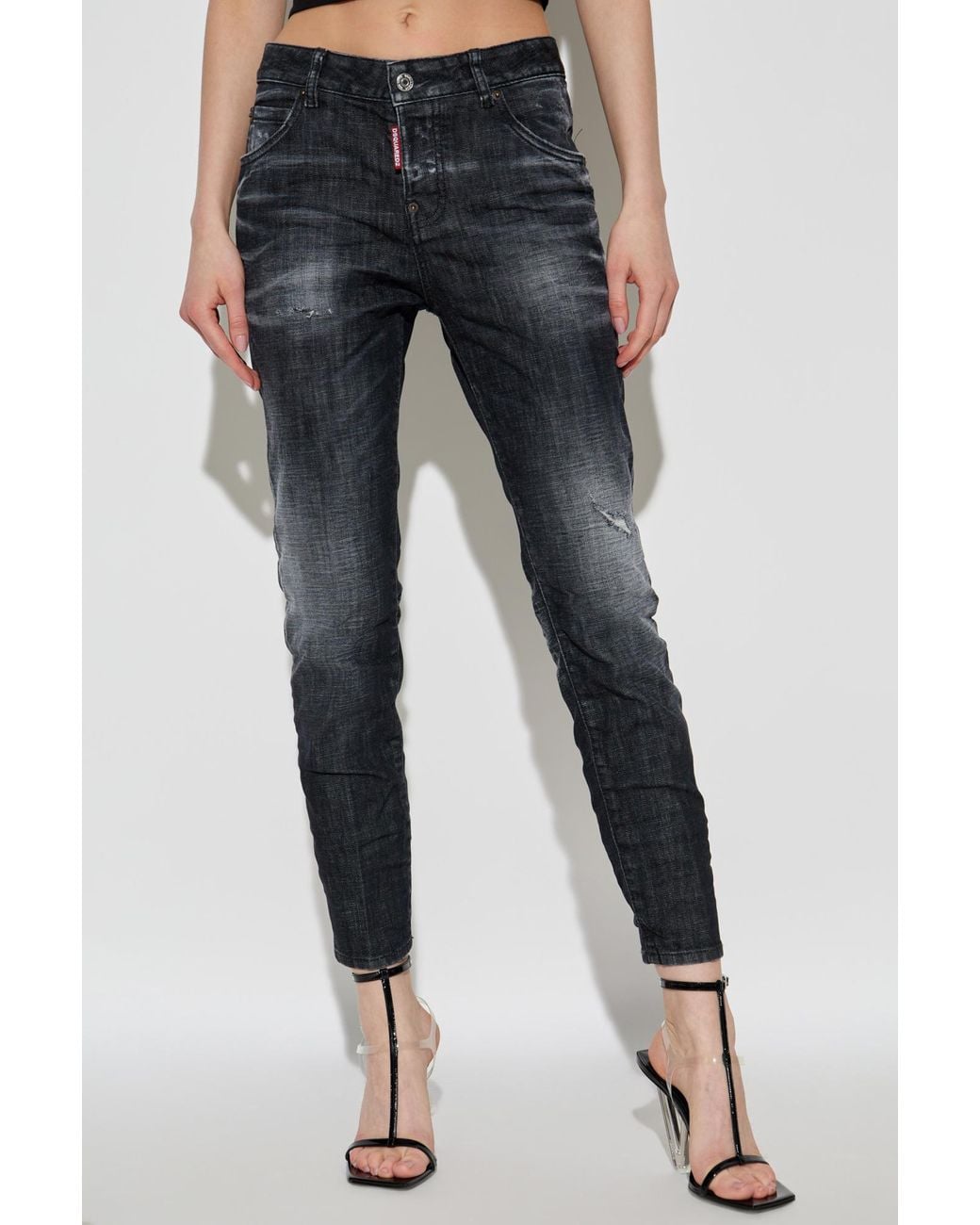 DSquared² Blue Logo Patch Slim-Fit Jeans