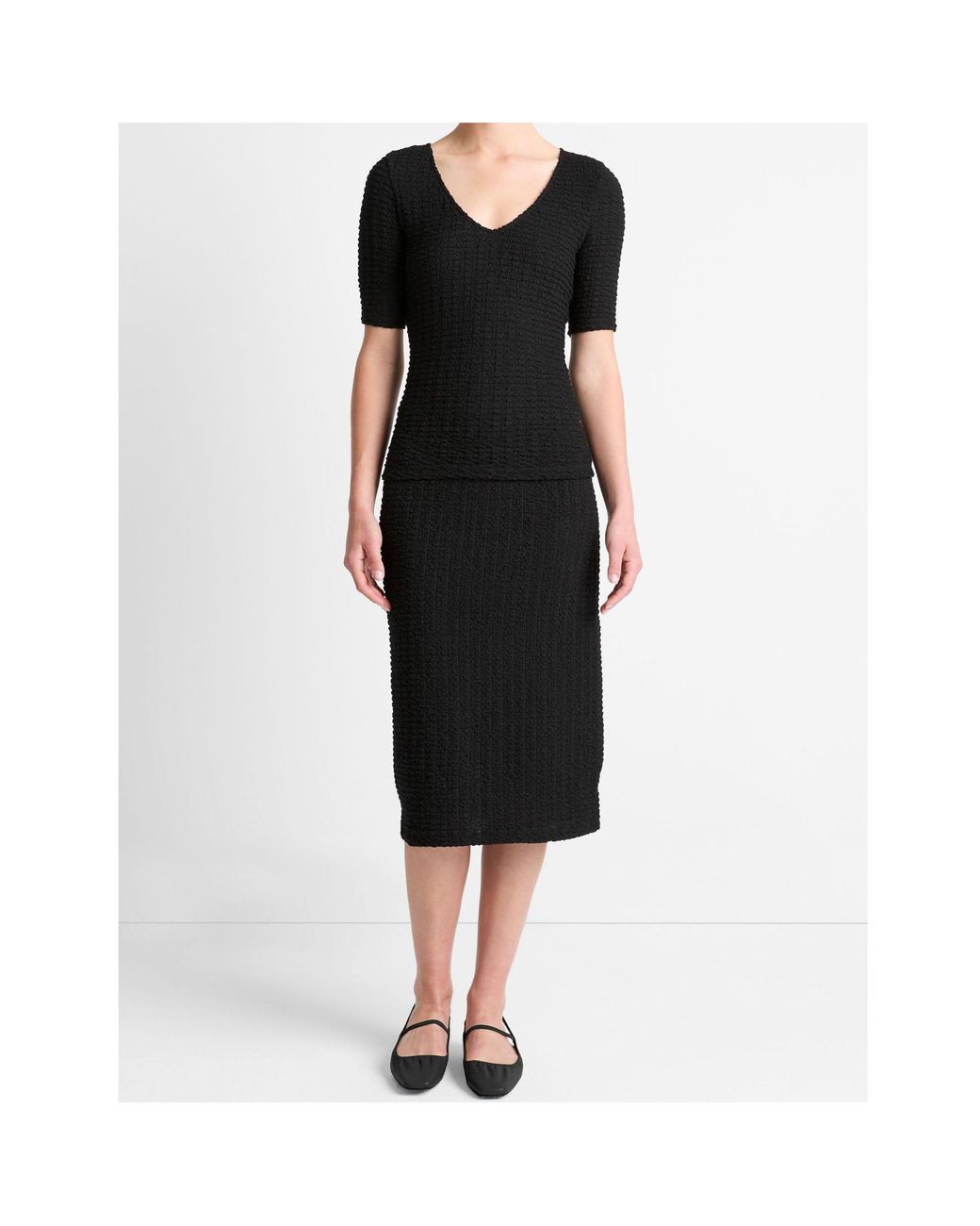 Vince Black Short Sleeved V-Neck T-Shirt