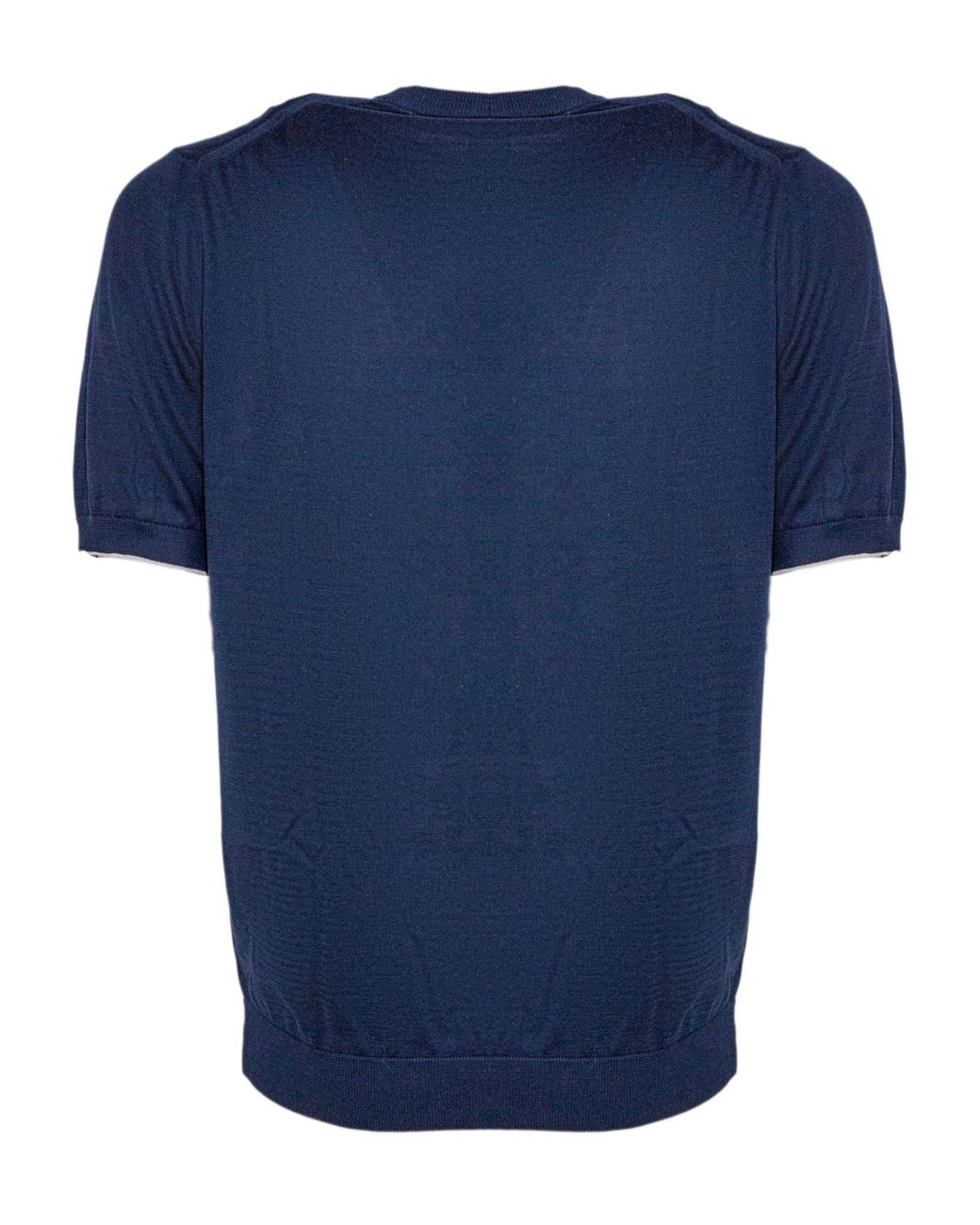 Eleventy Blue Crew Neck Short-Sleeve Knitted Top for men
