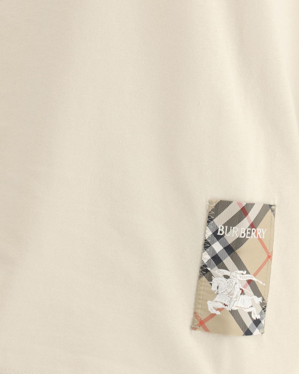 Burberry White Check Label Crewneck T-Shirt for men