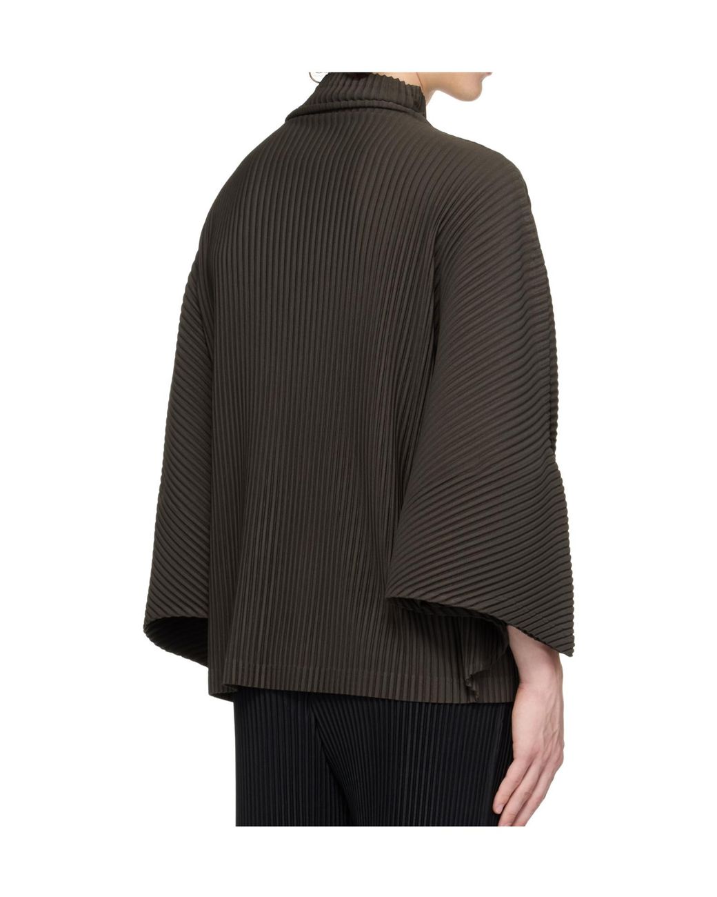 Homme Plissé Issey Miyake Kinetic Sculpture Turtleneck in Brown