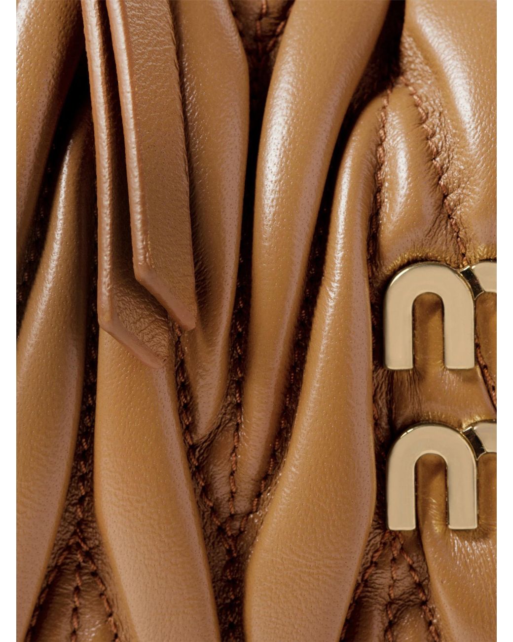 Miu Miu Brown Wander Quilted Nappa Leather Handbag