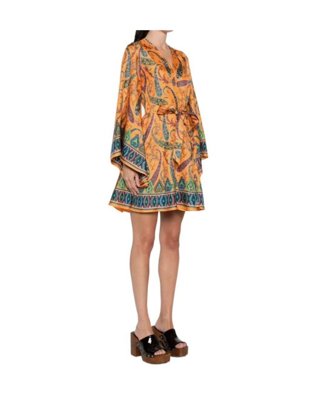 Etro Yellow Pattern-Printed Midi Dress