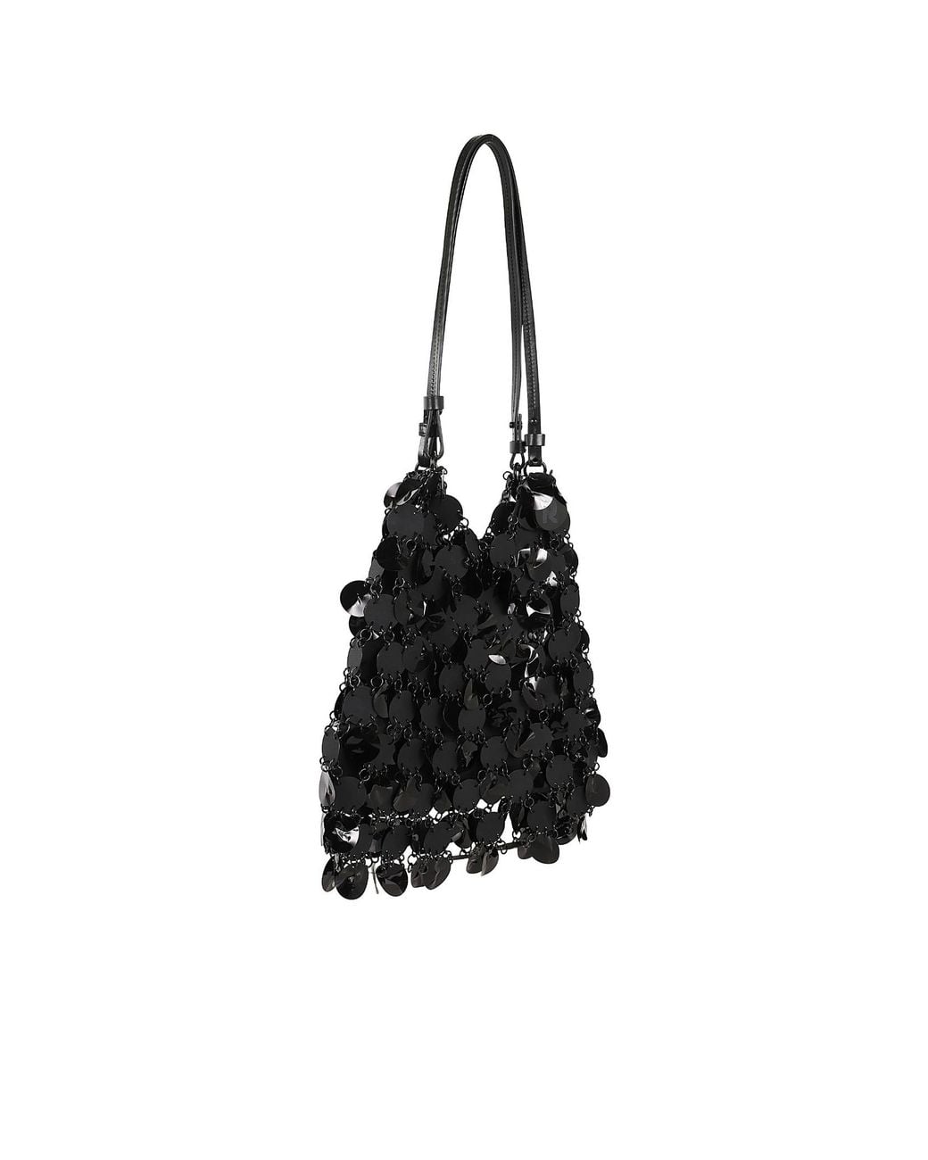 Rabanne Black Disc Embellished Top Handle Bag