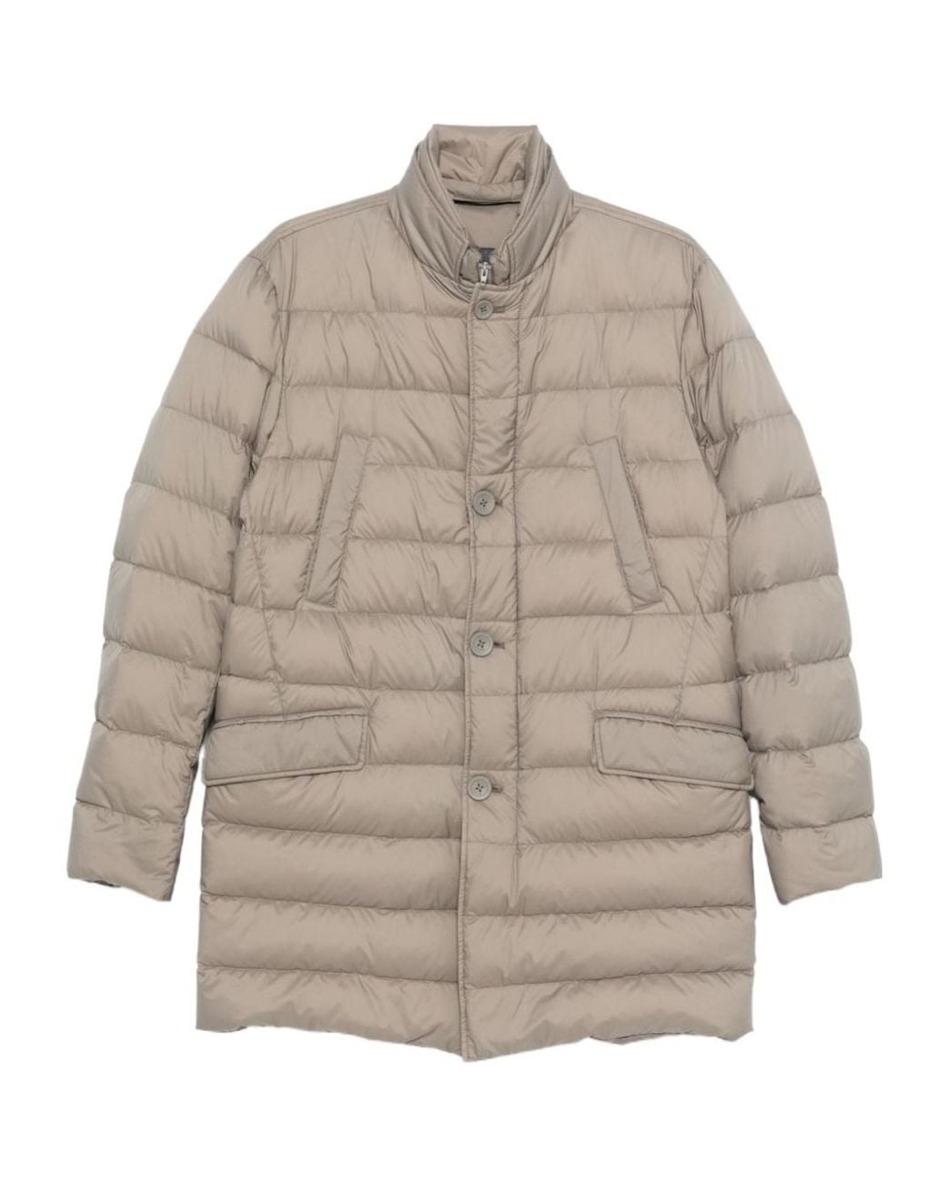 Herno Gray Quilted Down Coat for men