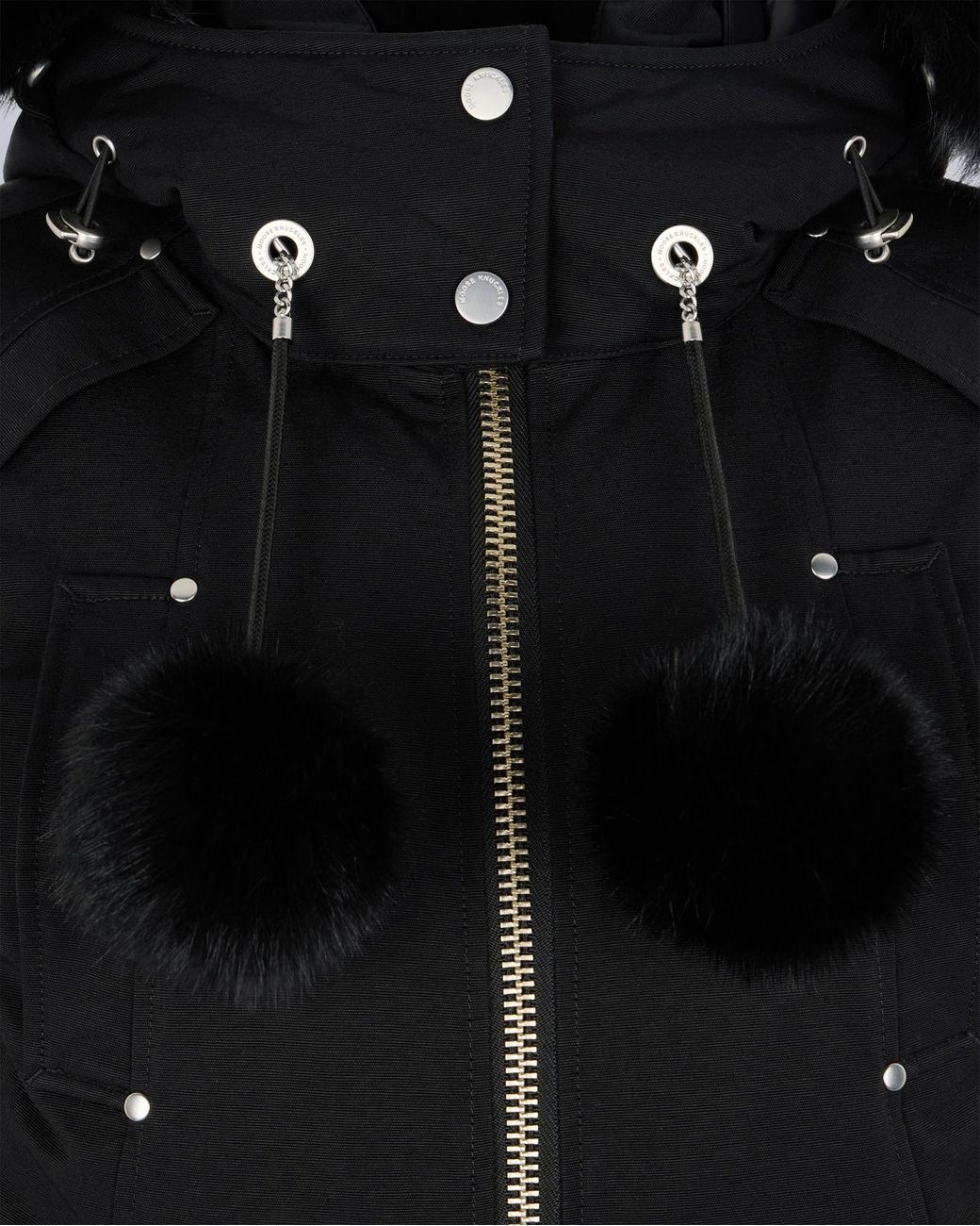 Moose Knuckles Black Hooded Zipped Jacket