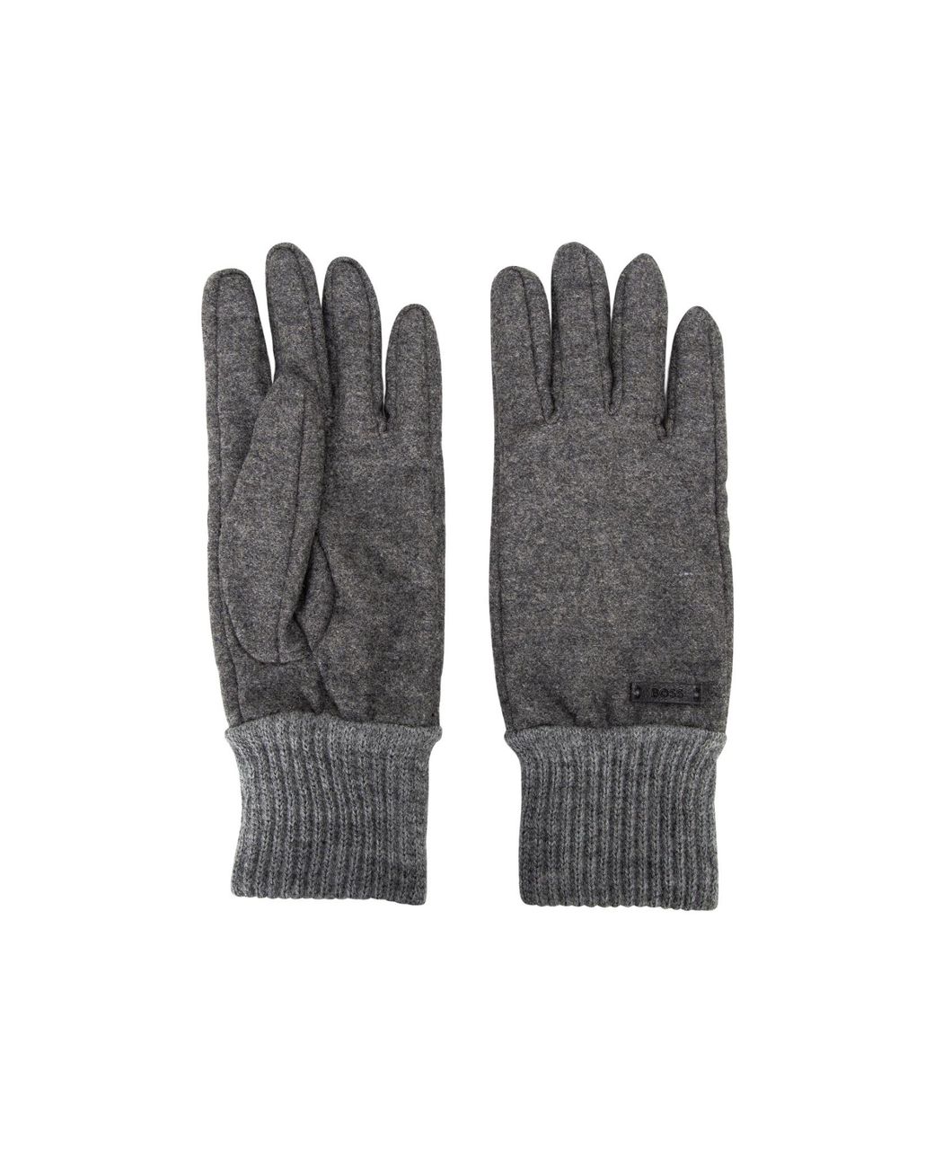 Boss Gray Minimalist Warm Gloves for men