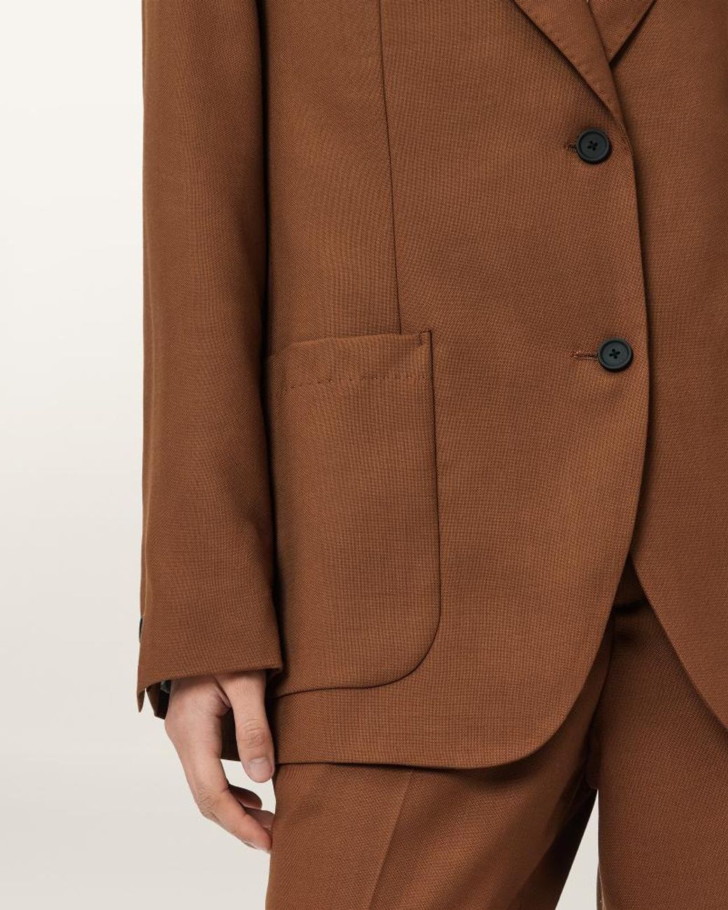 AllSaints Brown Beck Single-Breasted Blazer