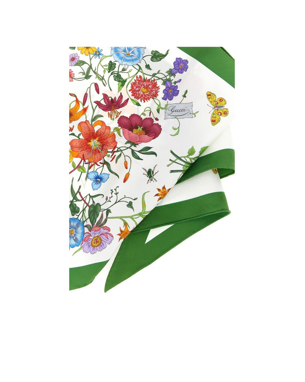 Gucci Green Flora Diamond-Shape Scarf