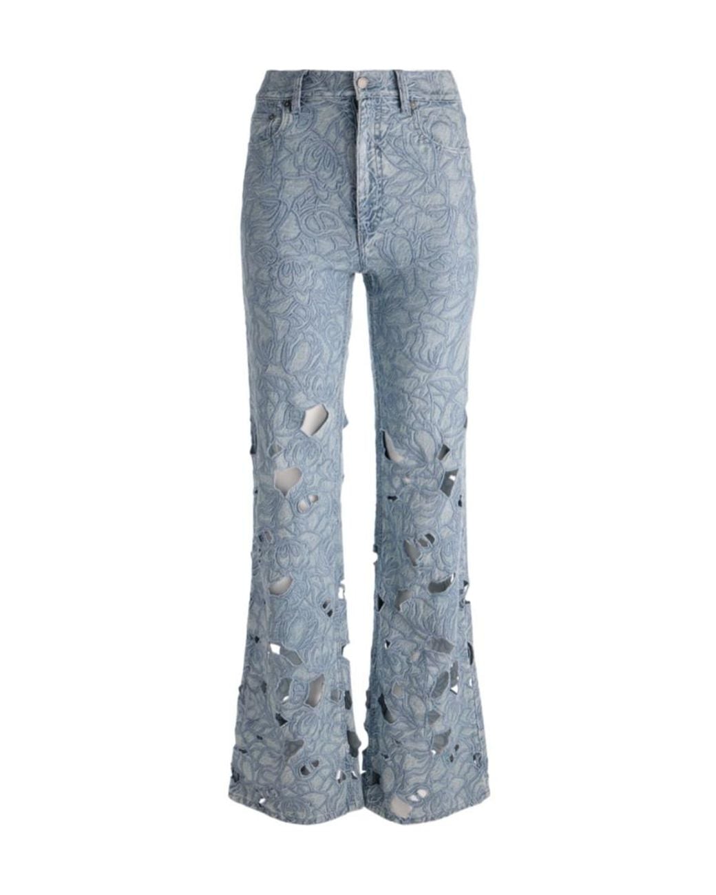 Alice + Olivia Blue Belt-Loop Jeans