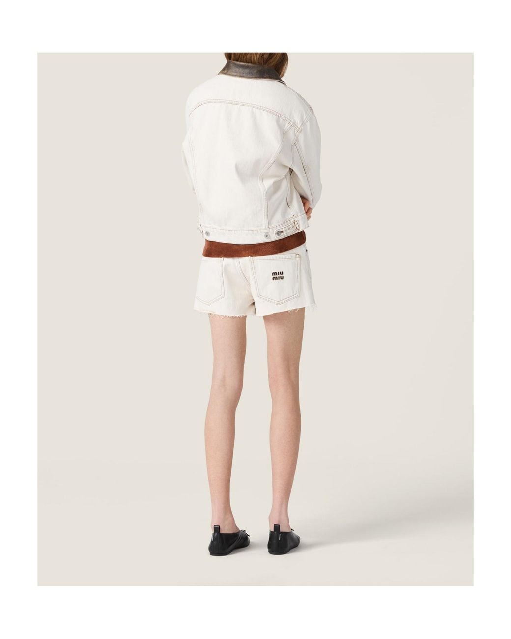 Miu Miu White Button-Up Denim Jacket