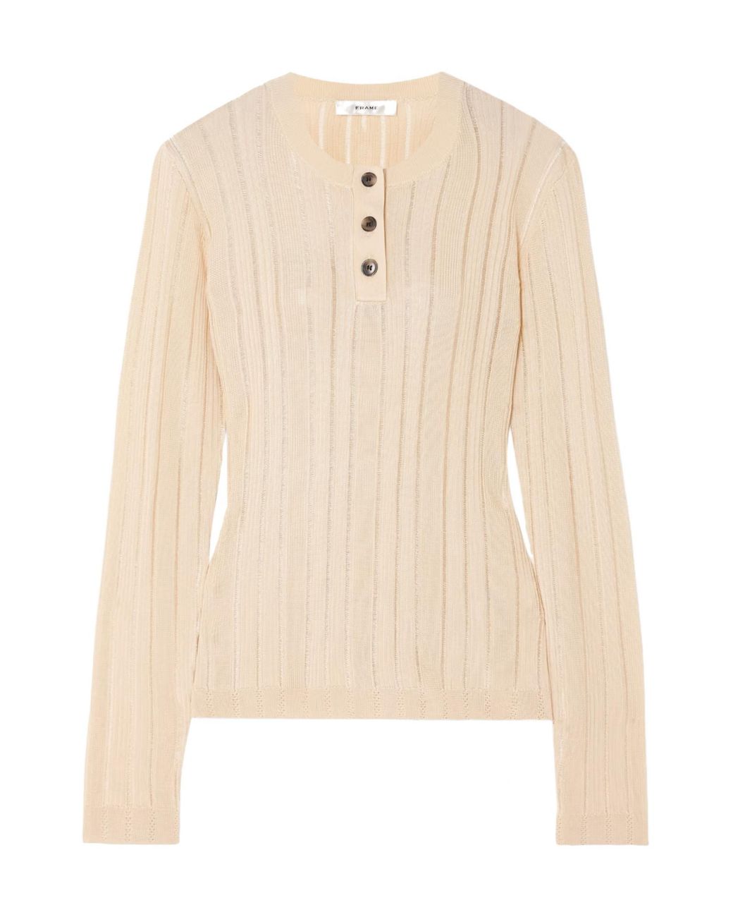 FRAME Natural Crew Neck Long Sleeve Sweater