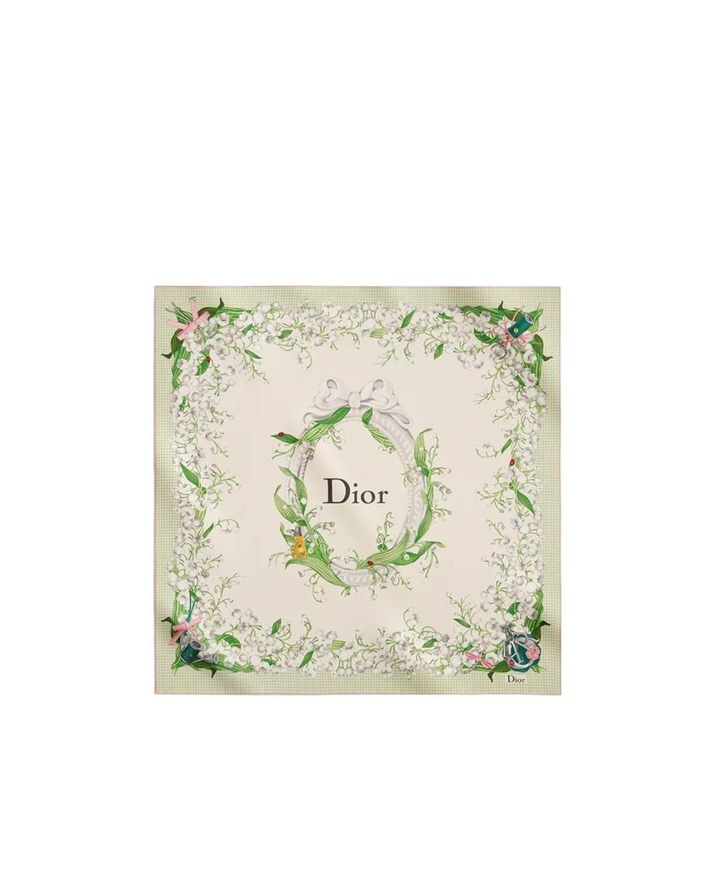 Dior White Lucky Médaillon 90 Square Scarf