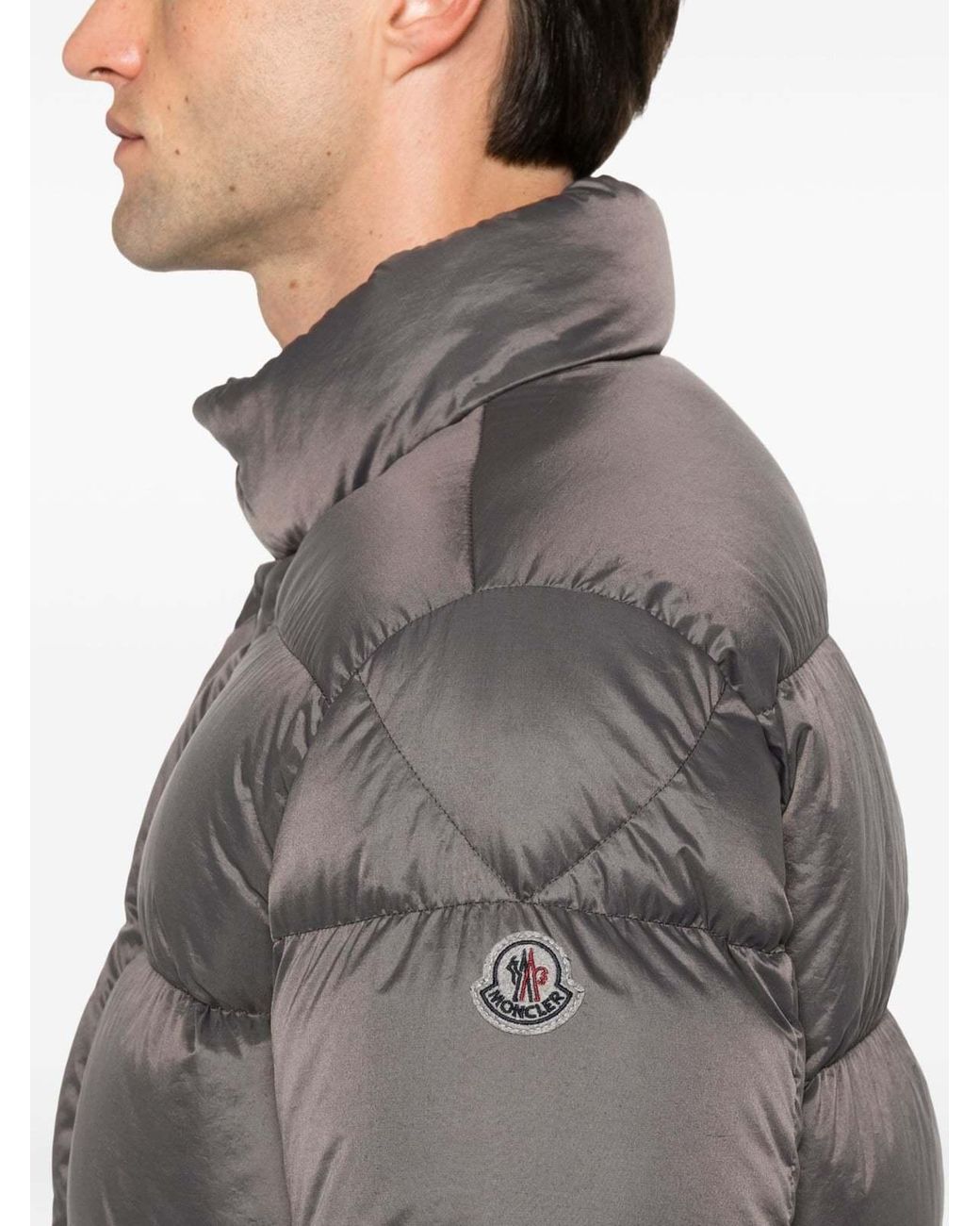 Moncler Gray Long-Sleeved Padded Jacket for men