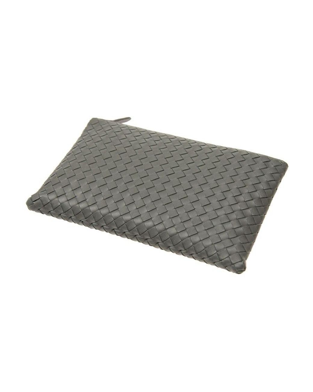 Bottega Veneta Gray Knitted Clutch