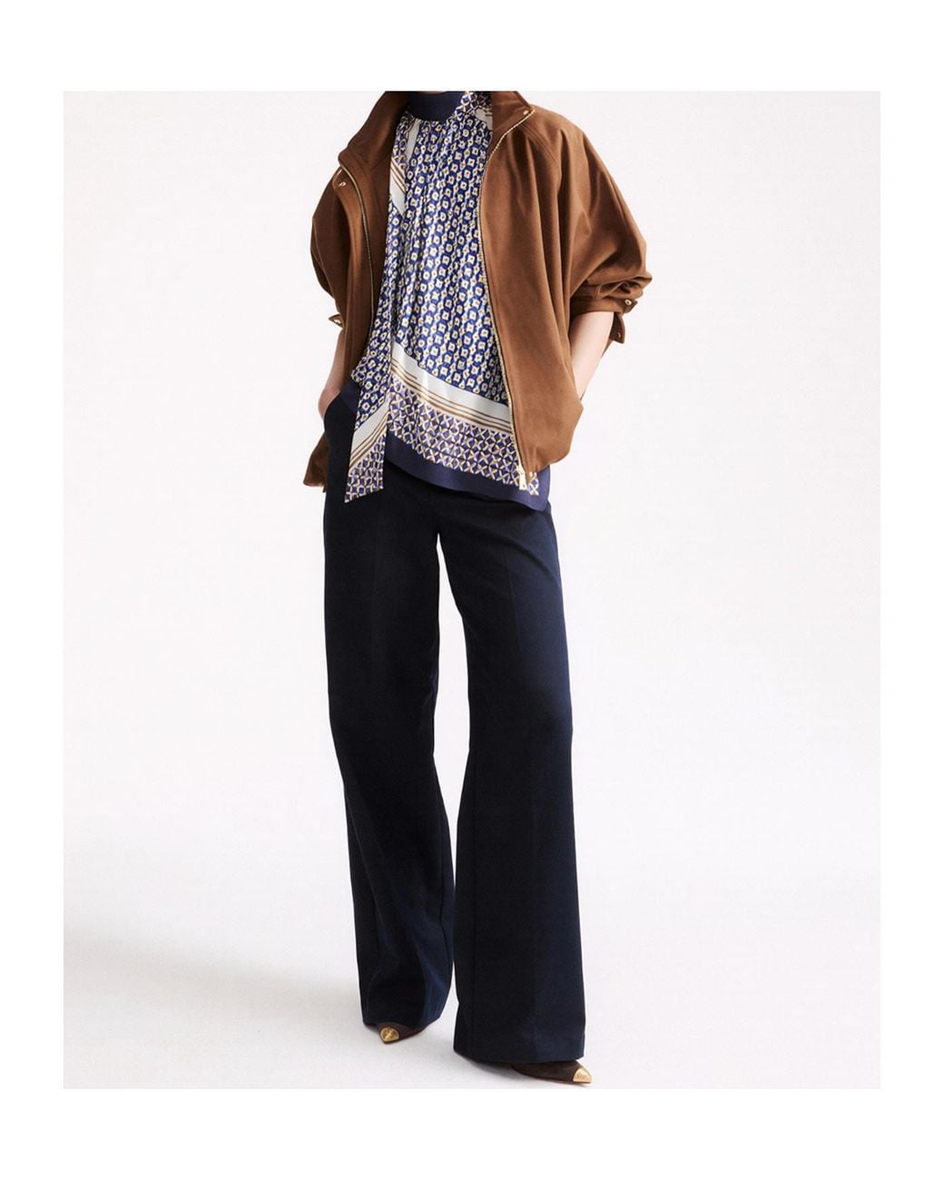 Marella Blue Casual Pants With Side Pockets